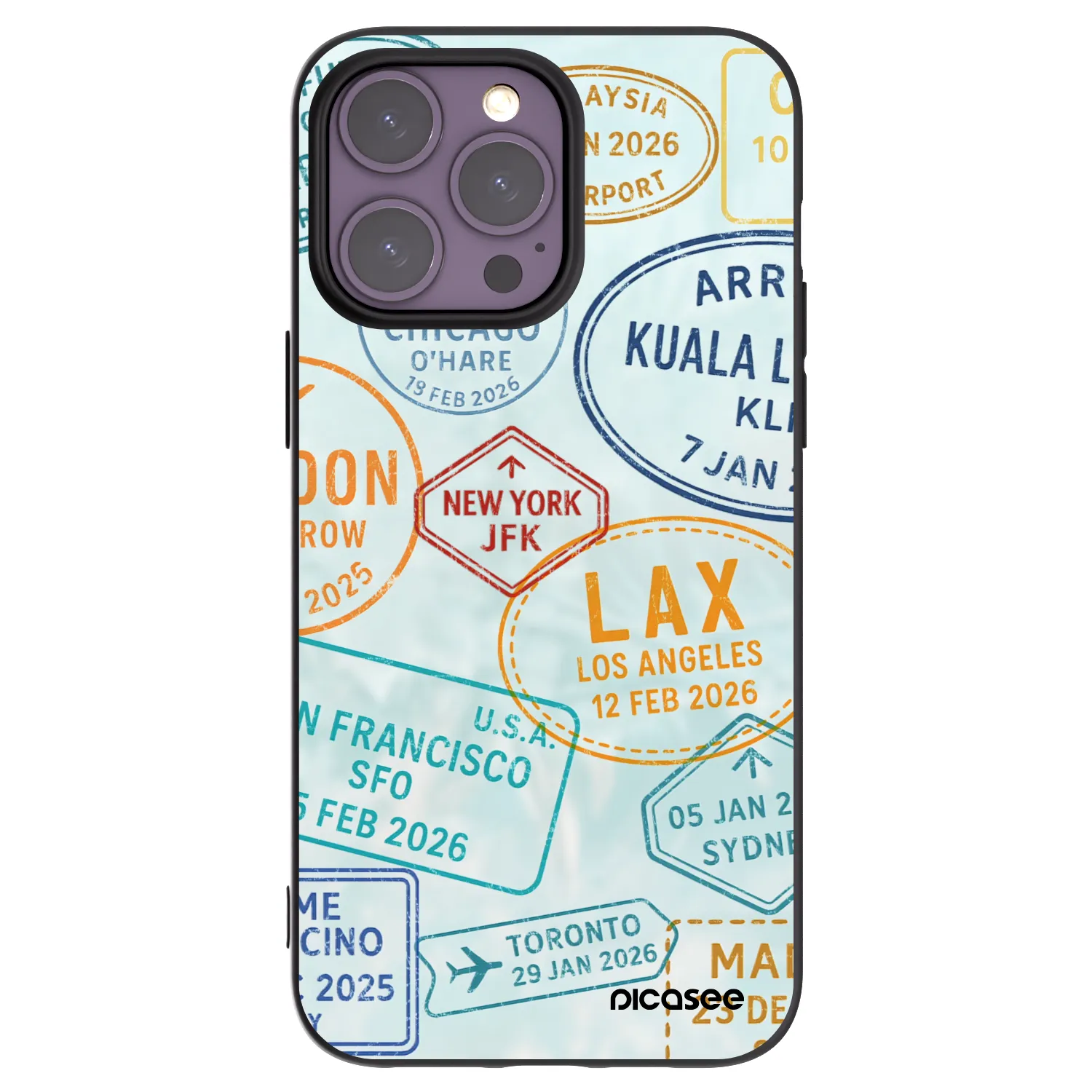 Picasee husă neagră din silicon pentru Apple iPhone 14 Pro Max - PASSPORT EDITION