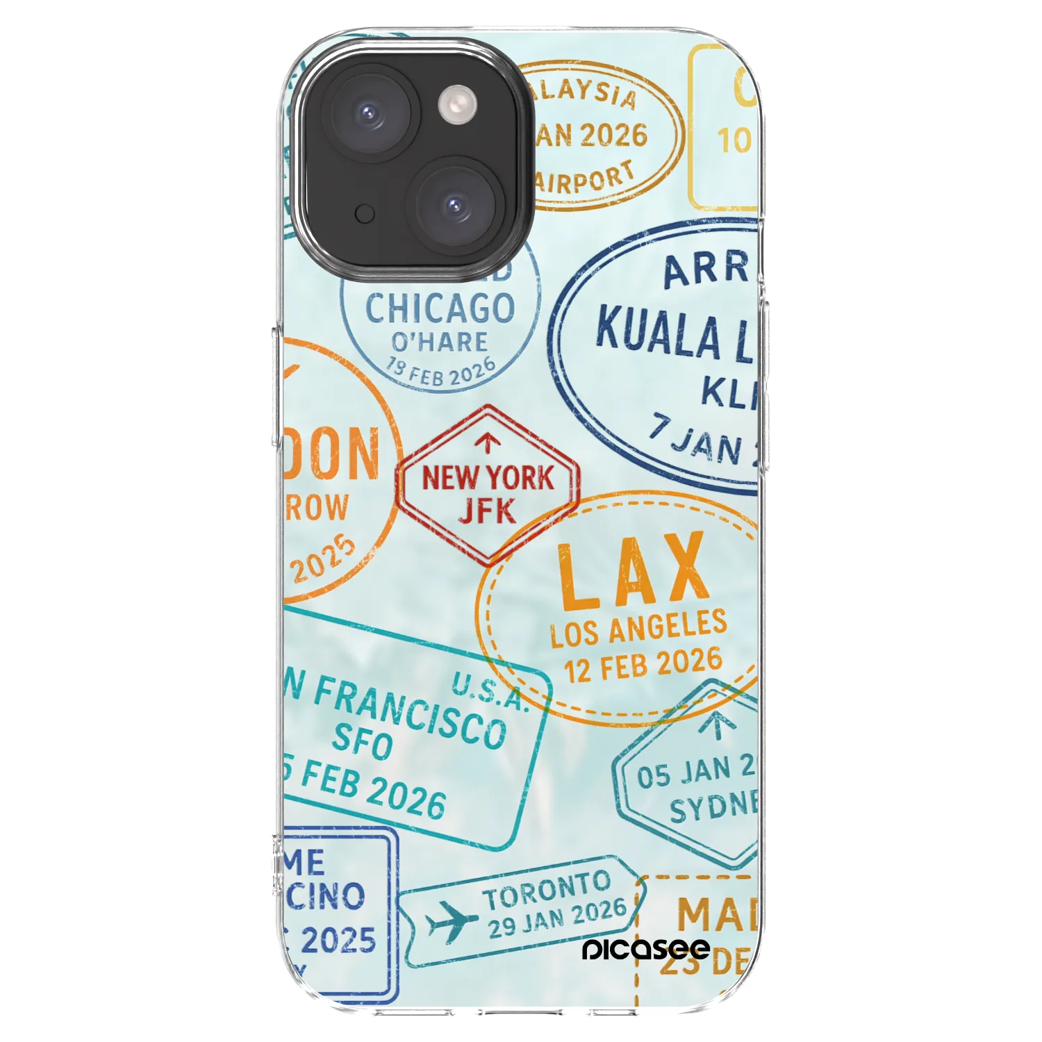 Picasee husă transparentă din silicon pentru Apple iPhone 15 - PASSPORT EDITION