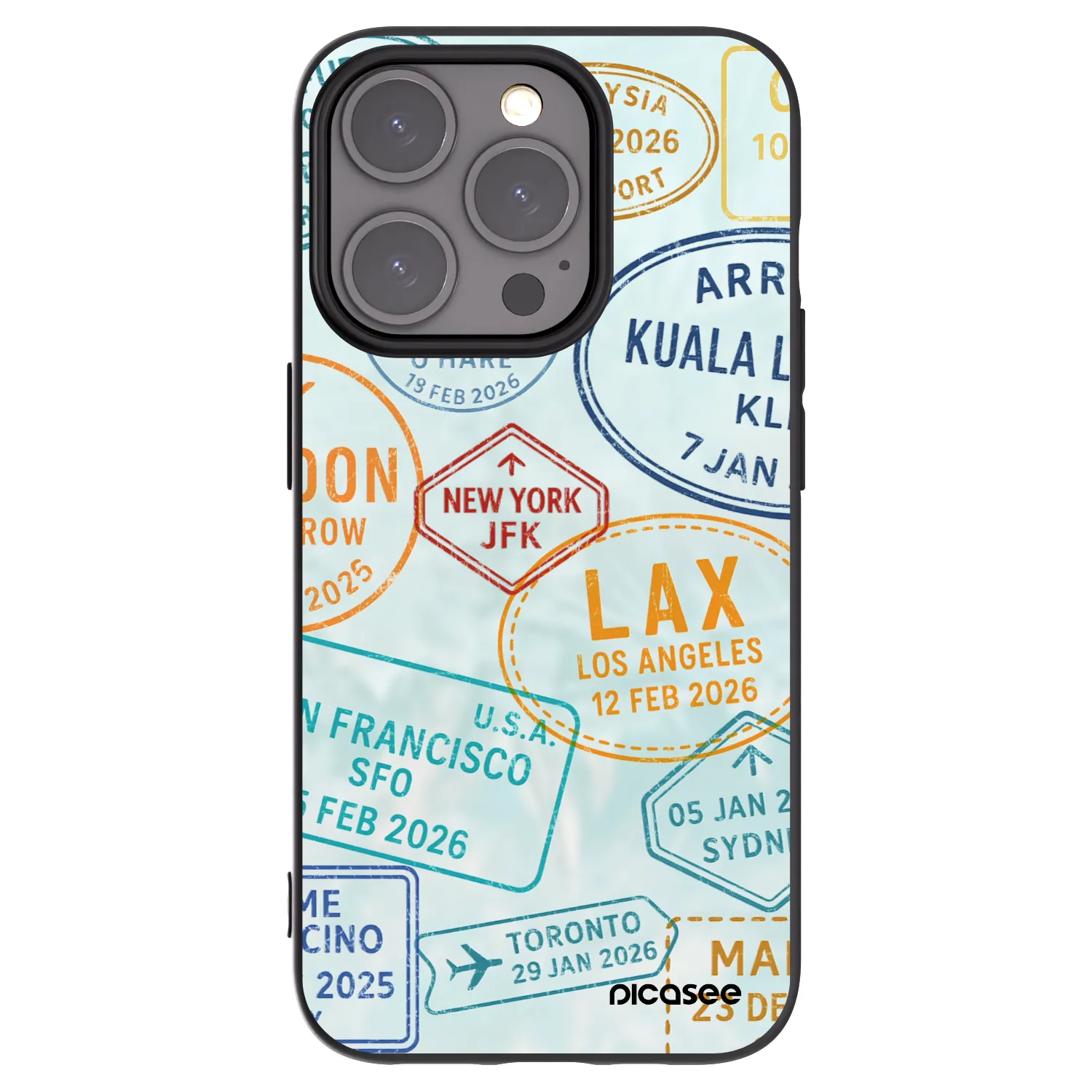 Picasee husă neagră din silicon pentru Apple iPhone 15 Pro - PASSPORT EDITION