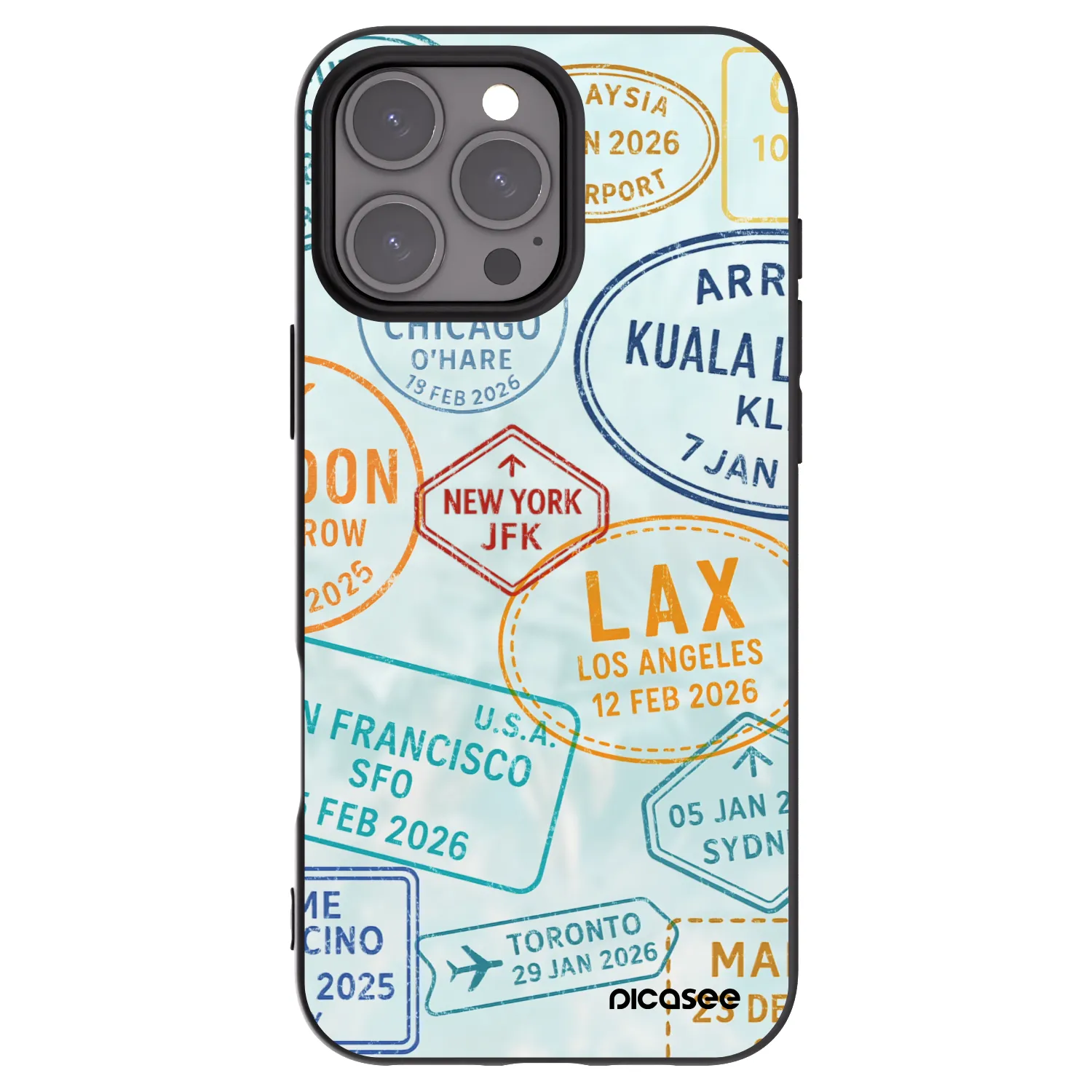 Picasee husă neagră din silicon pentru Apple iPhone 16 Pro Max - PASSPORT EDITION