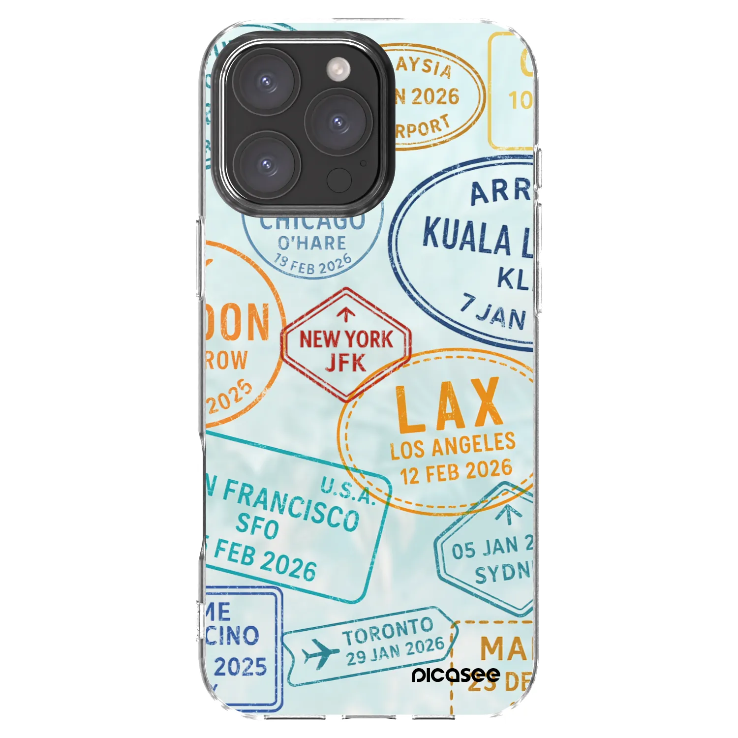 Picasee husă transparentă din silicon pentru Apple iPhone 16 Pro Max - PASSPORT EDITION