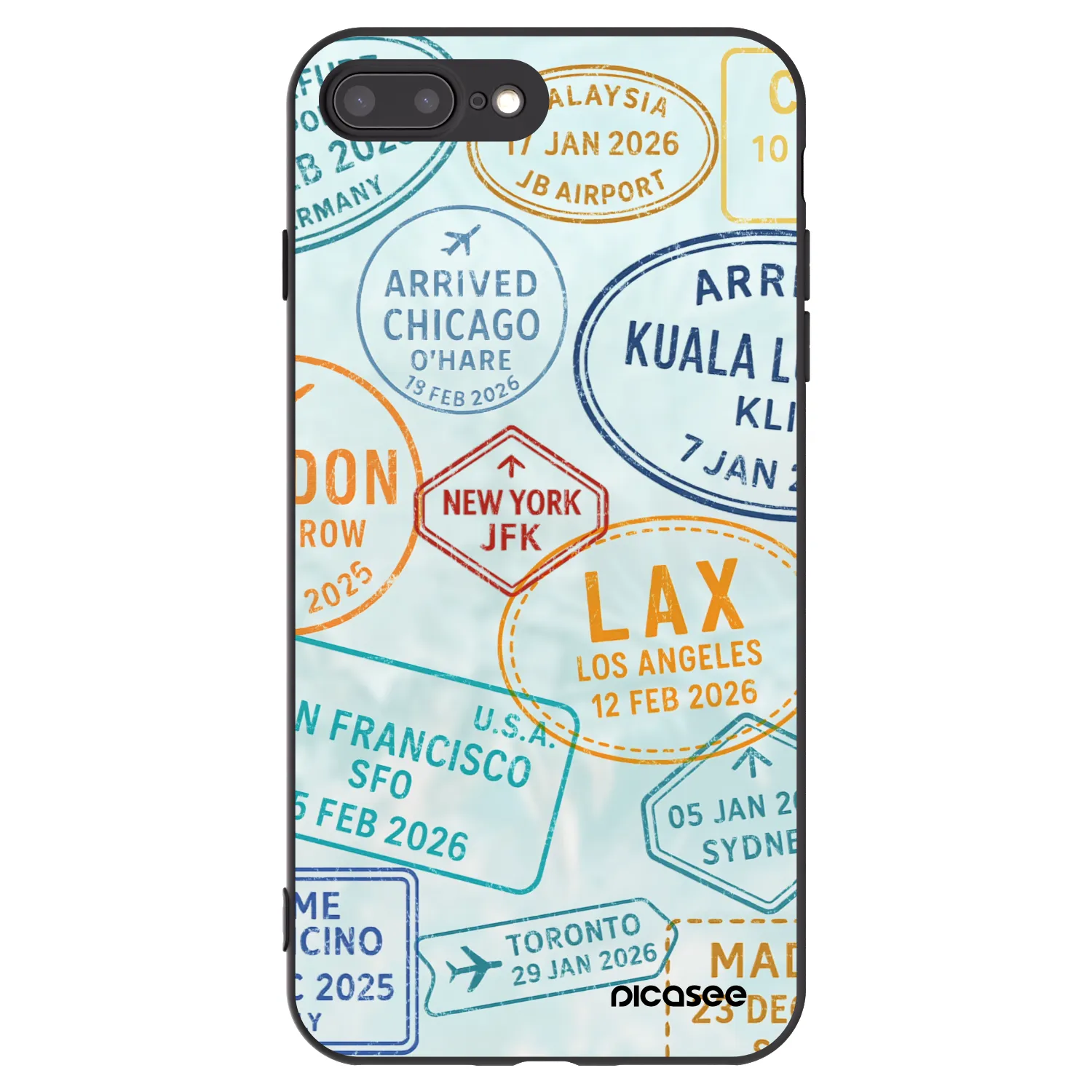 Picasee husă neagră din silicon pentru Apple iPhone 7 Plus - PASSPORT EDITION