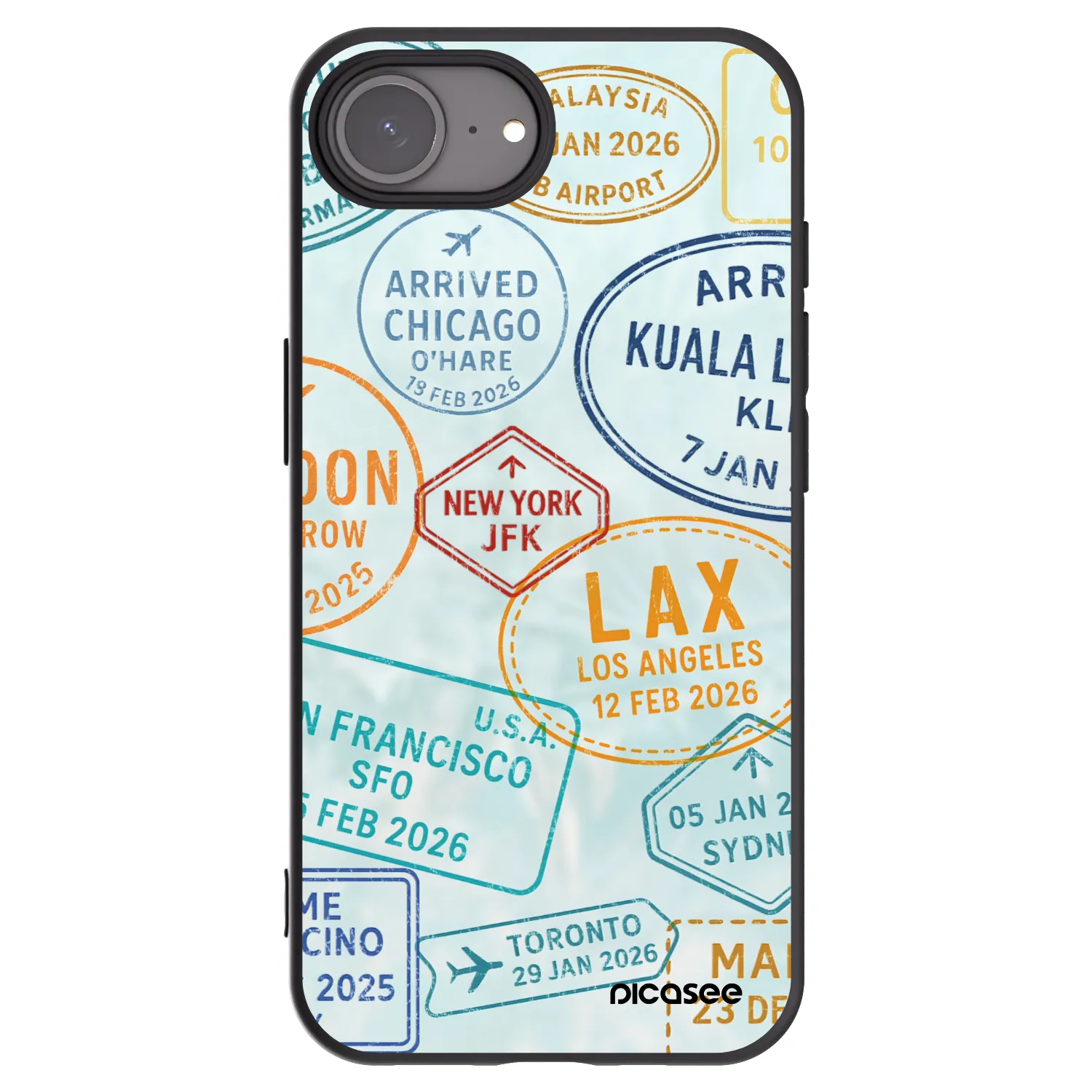 Picasee husă neagră din silicon pentru Apple iPhone 16e - PASSPORT EDITION