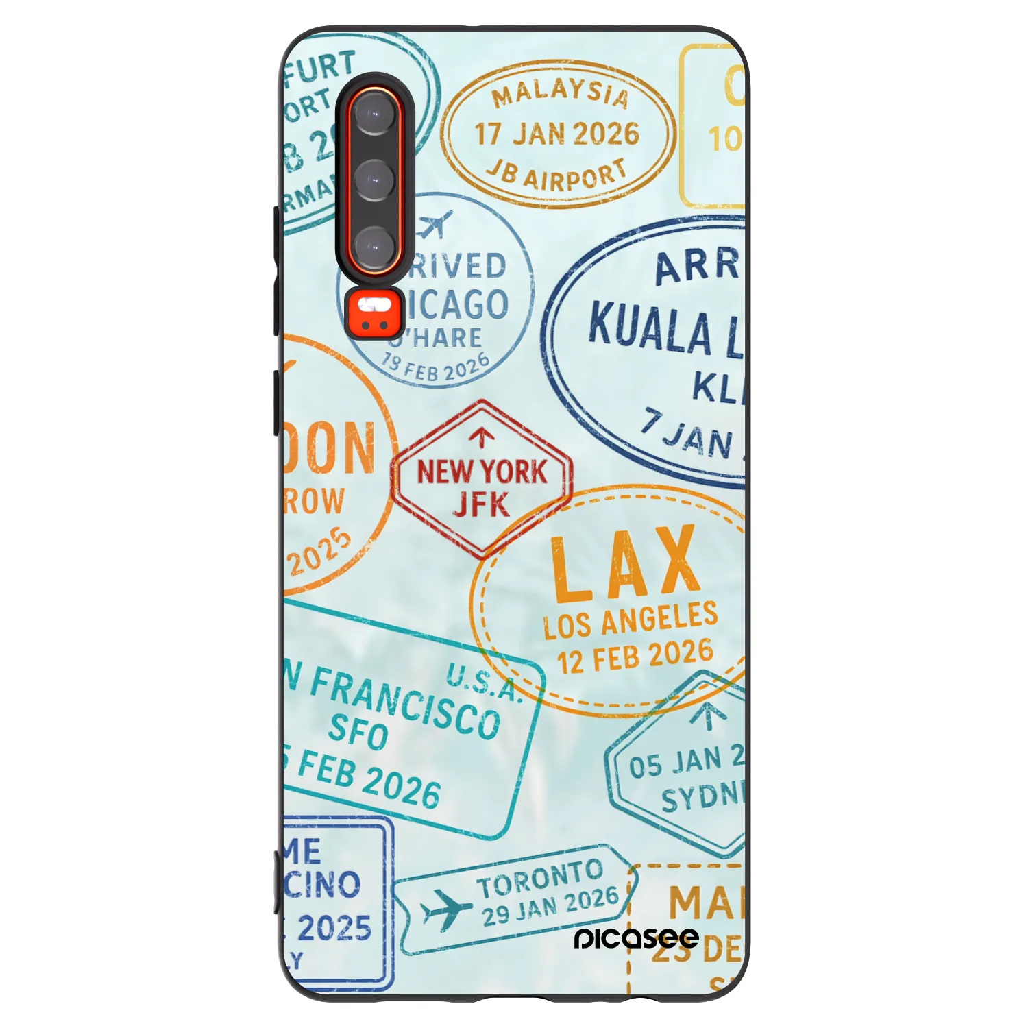 Picasee husă neagră din silicon pentru Huawei P30 - PASSPORT EDITION