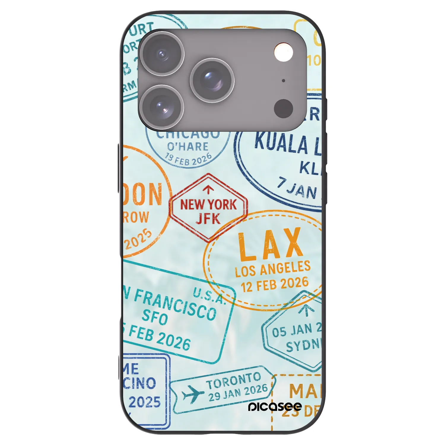 Picasee husă neagră din silicon pentru Apple iPhone 17 Pro - PASSPORT EDITION