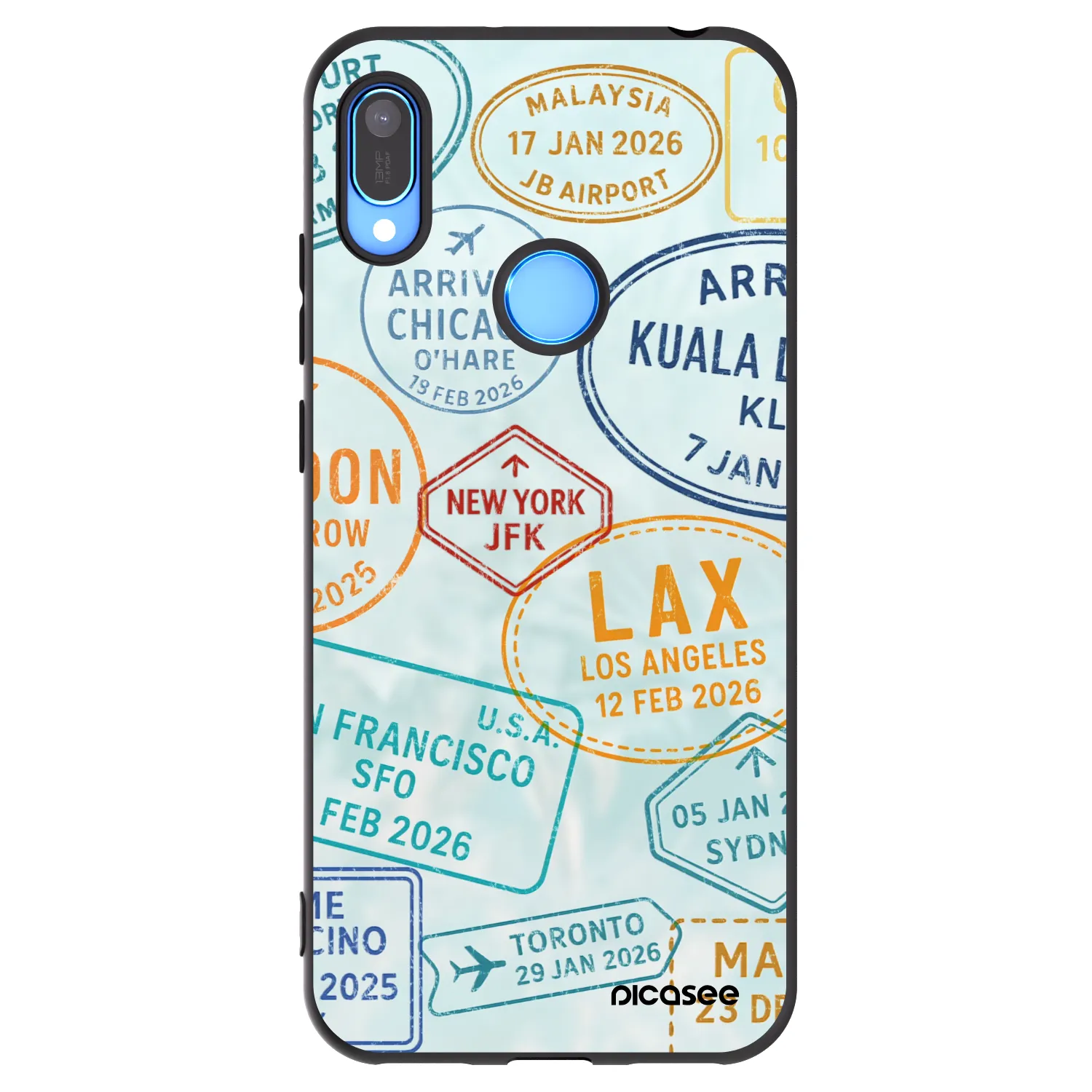 Picasee husă neagră din silicon pentru Huawei Y6 2019 - PASSPORT EDITION