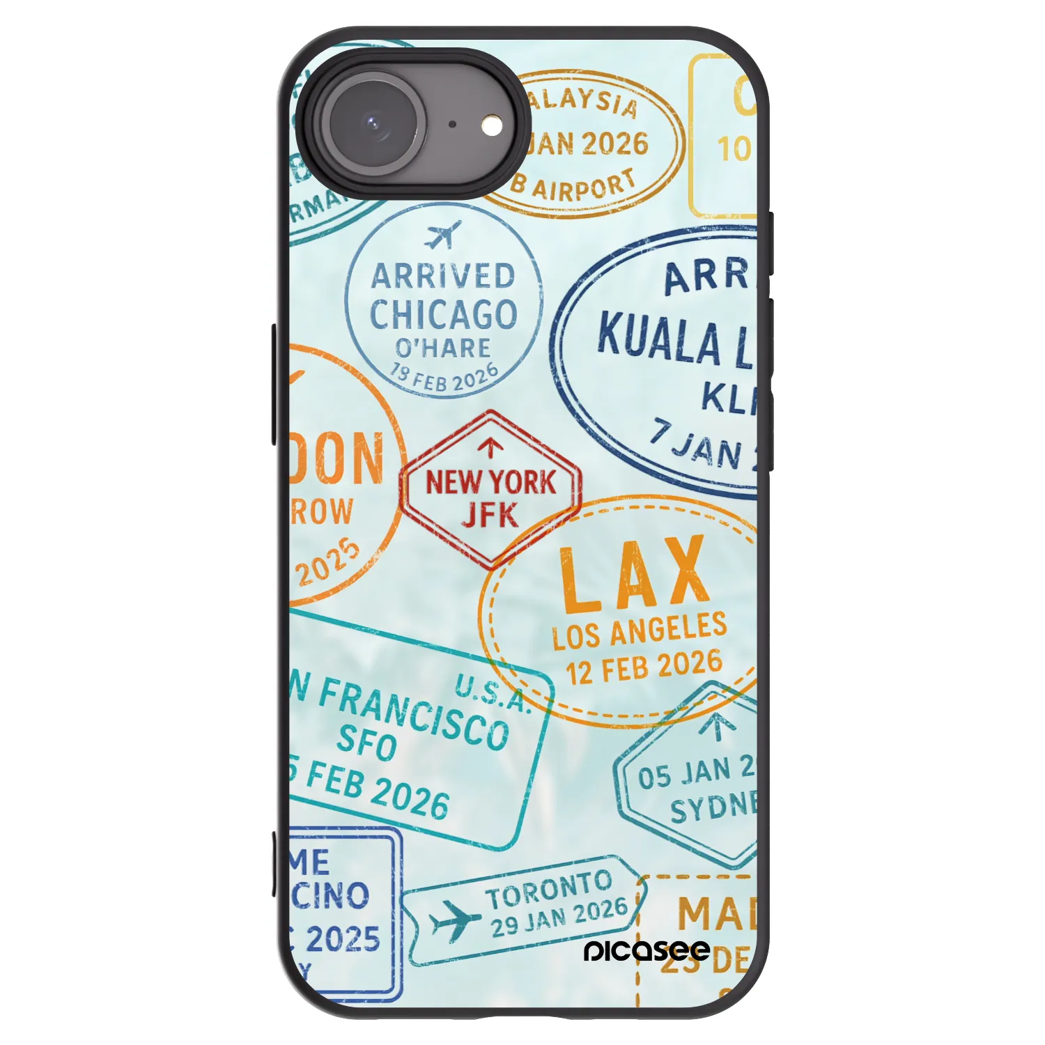 Picasee husă neagră din silicon pentru Apple iPhone 17e - PASSPORT EDITION