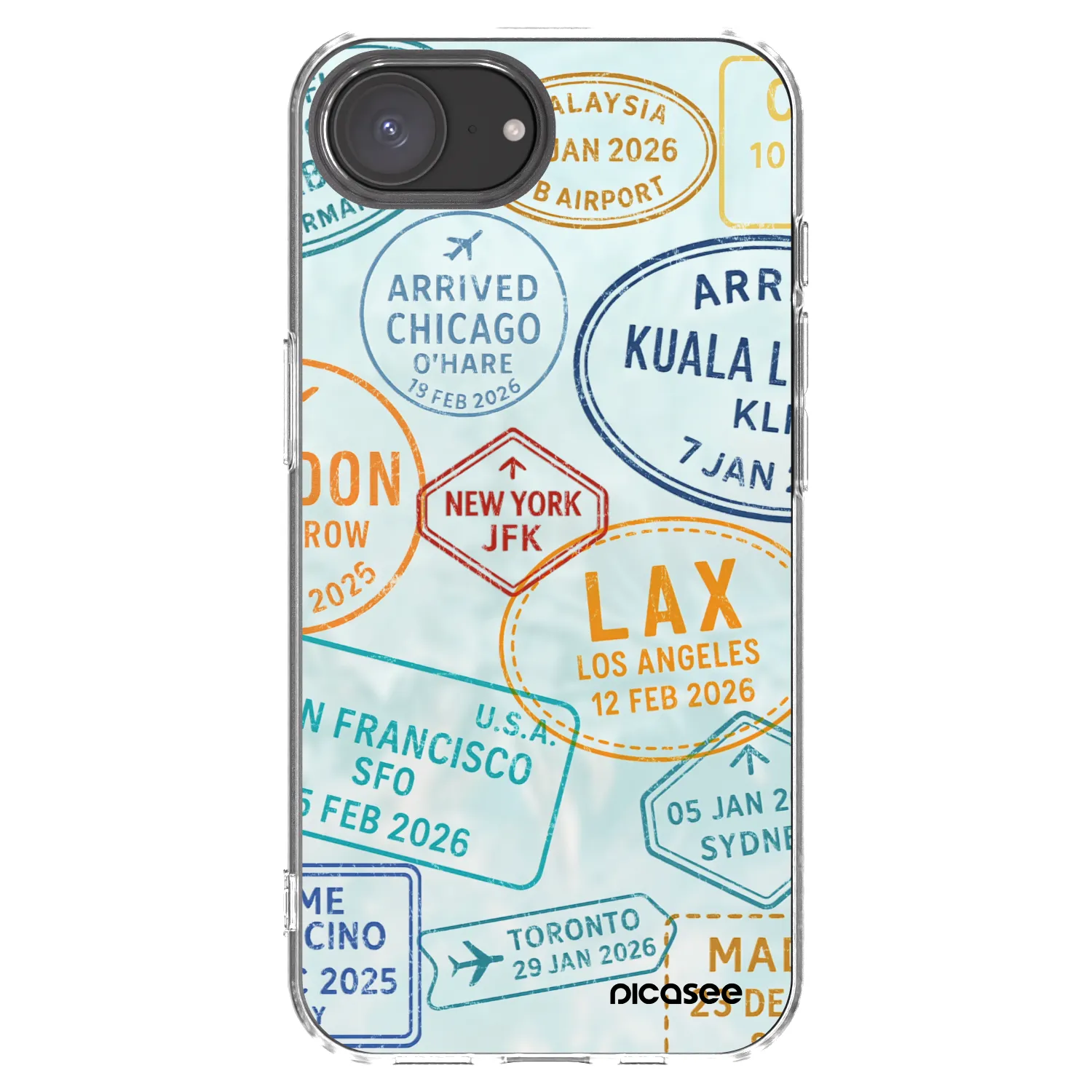 Picasee husă transparentă din silicon pentru Apple iPhone 17e - PASSPORT EDITION