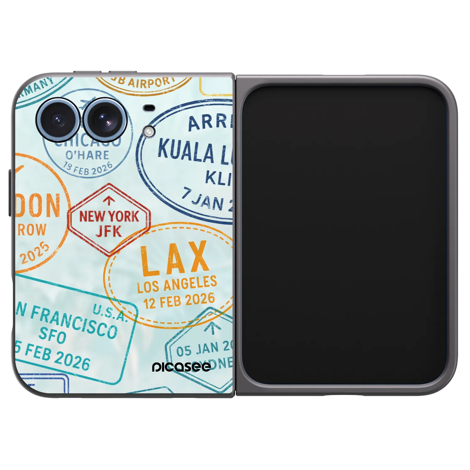 Picasee husă neagră din silicon pentru Apple iPhone Duo - PASSPORT EDITION