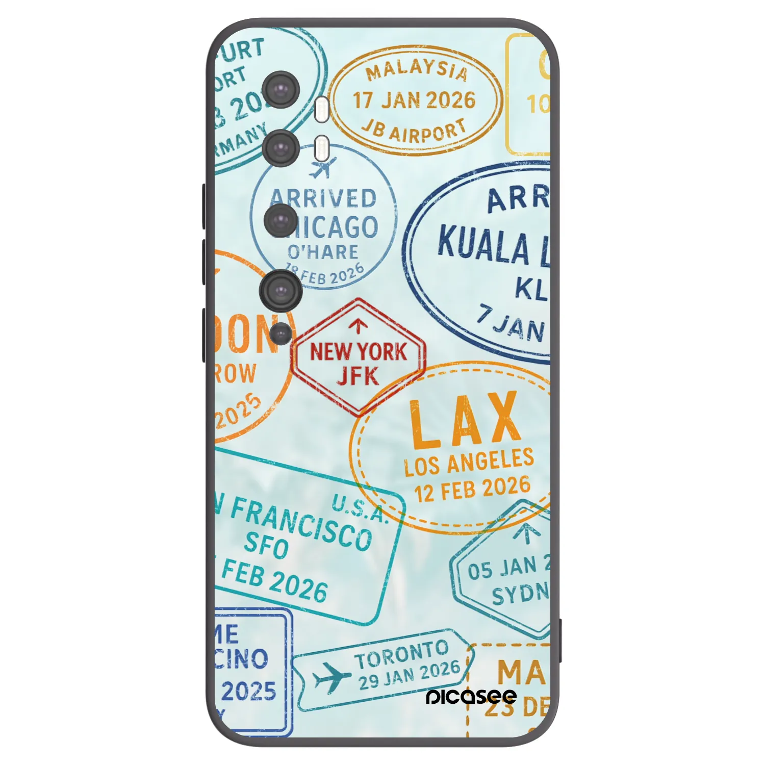 Picasee husă neagră din silicon pentru Xiaomi Mi Note 10 (Pro) - PASSPORT EDITION