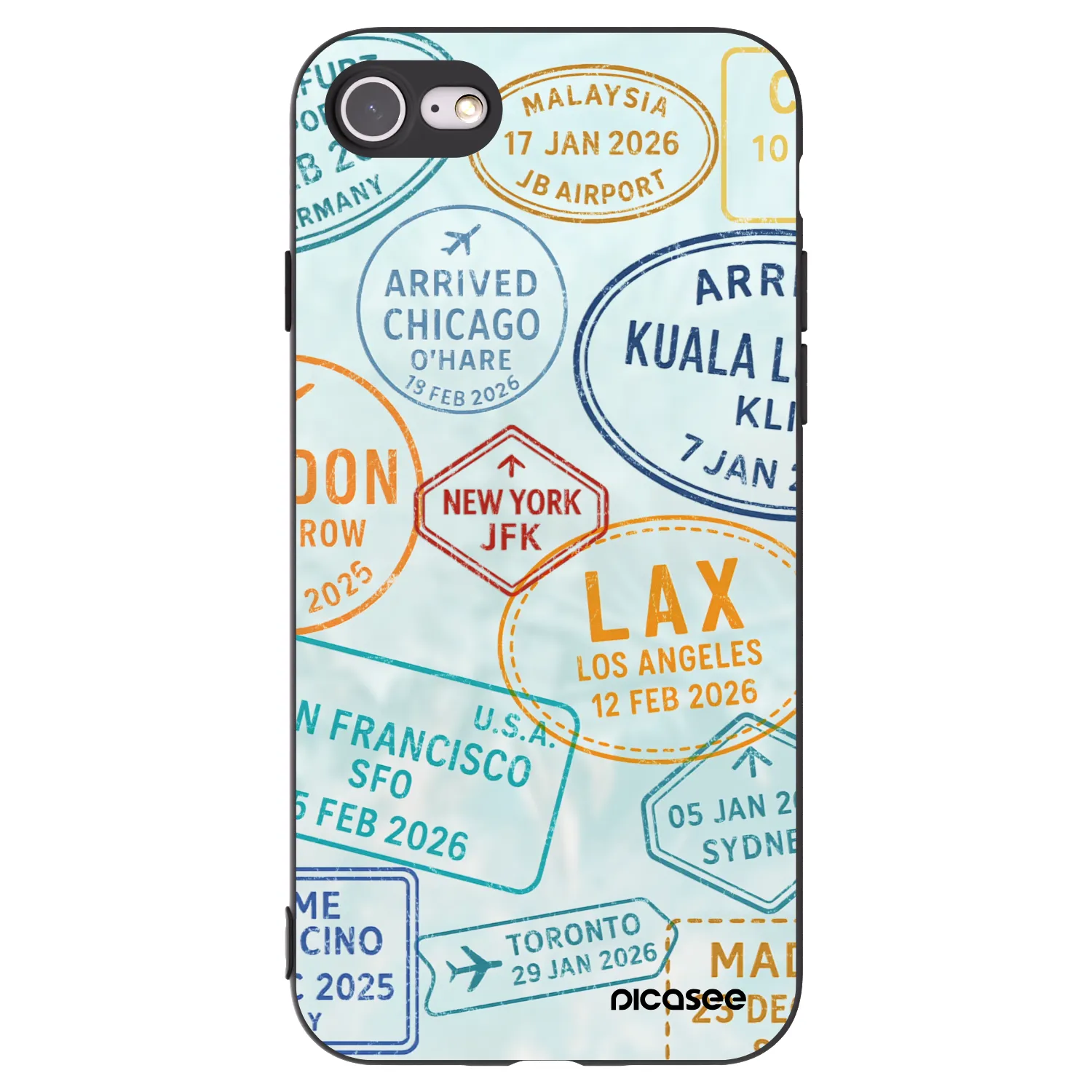 Picasee husă neagră din silicon pentru Apple iPhone SE 2020 - PASSPORT EDITION