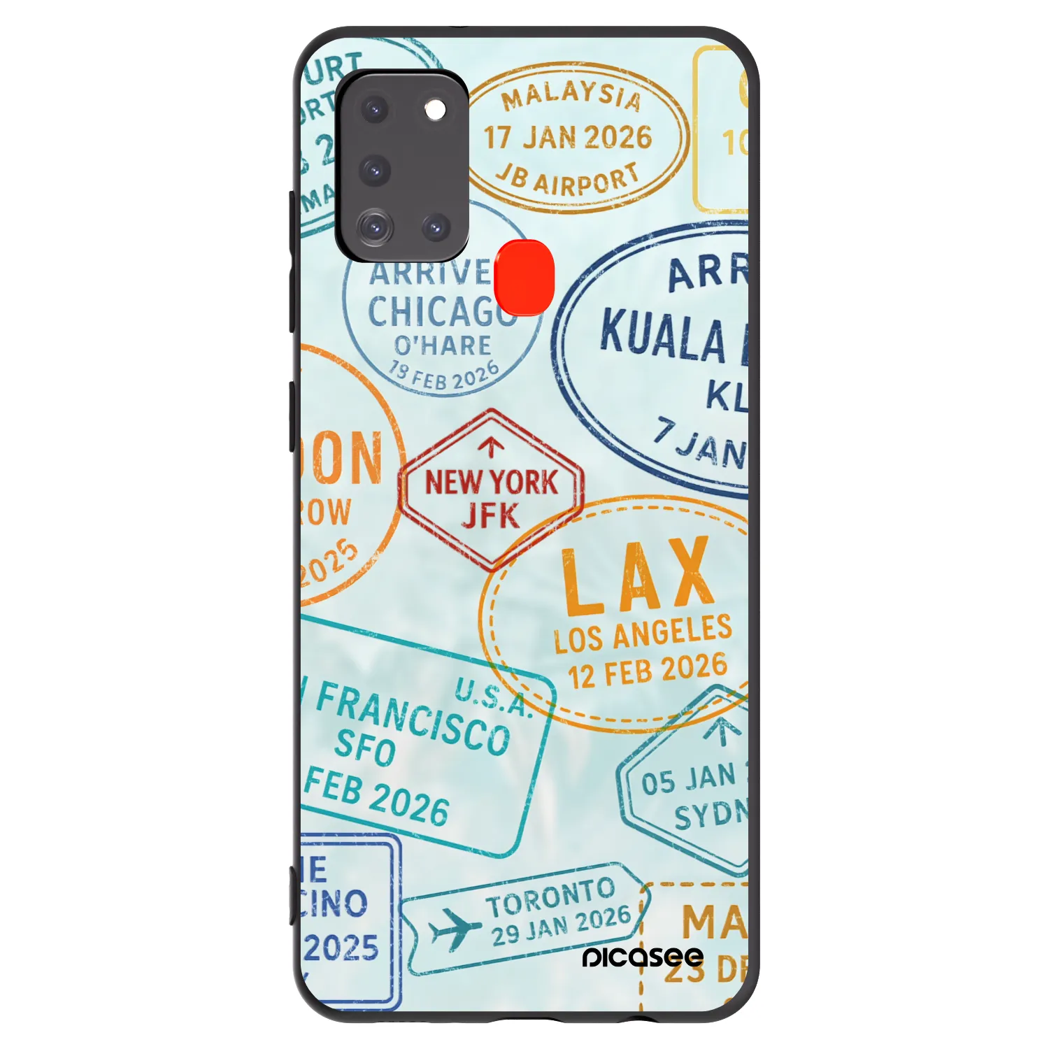Picasee husă neagră din silicon pentru Samsung Galaxy A21s - PASSPORT EDITION