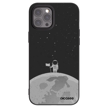 Picasee husă neagră din silicon pentru Apple iPhone 12 Pro Max - Astronaut