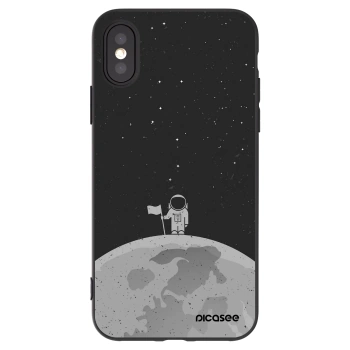 Picasee husă neagră din silicon pentru Apple iPhone X/XS - Astronaut