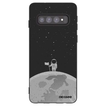 Picasee husă neagră din silicon pentru Samsung Galaxy S10 G973 - Astronaut