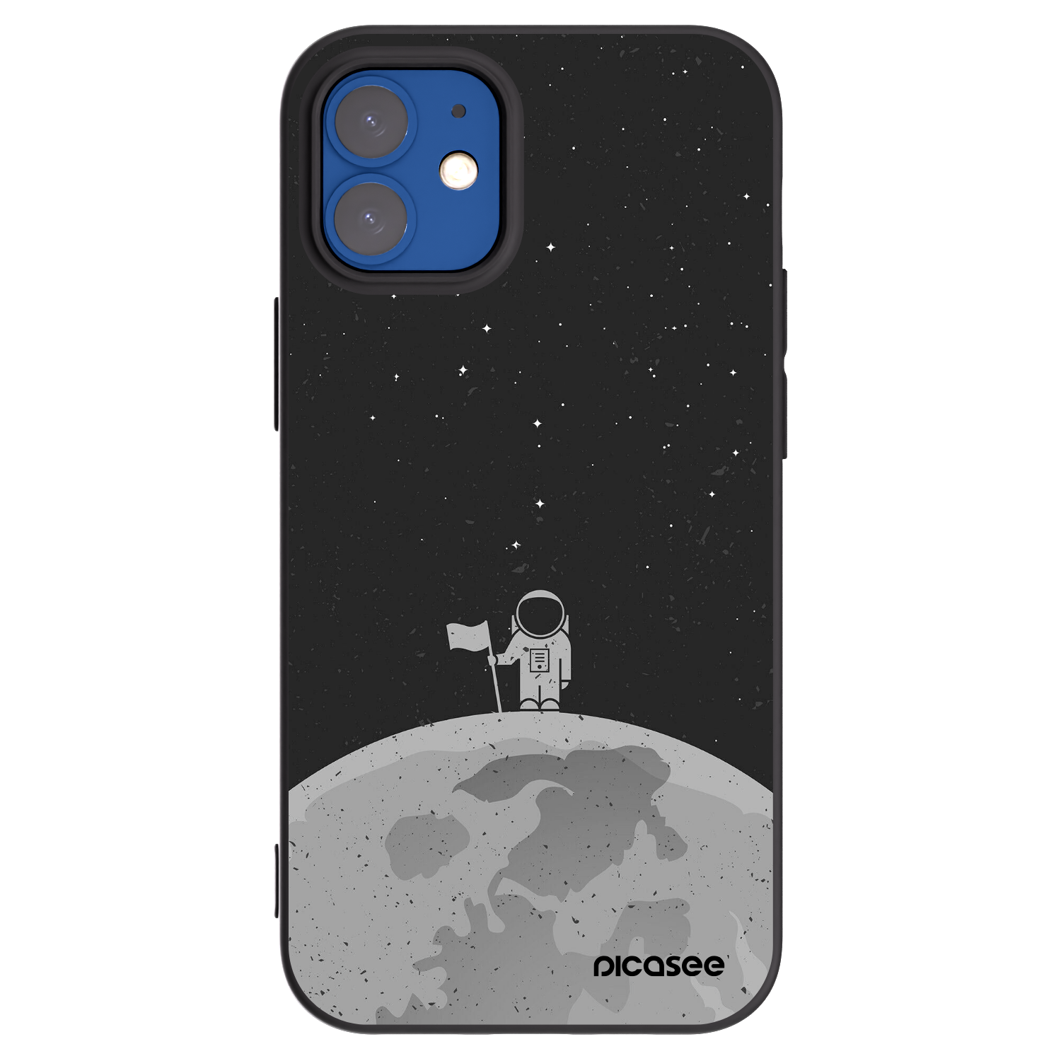 Picasee husă neagră din silicon pentru Apple iPhone 12 mini - Astronaut