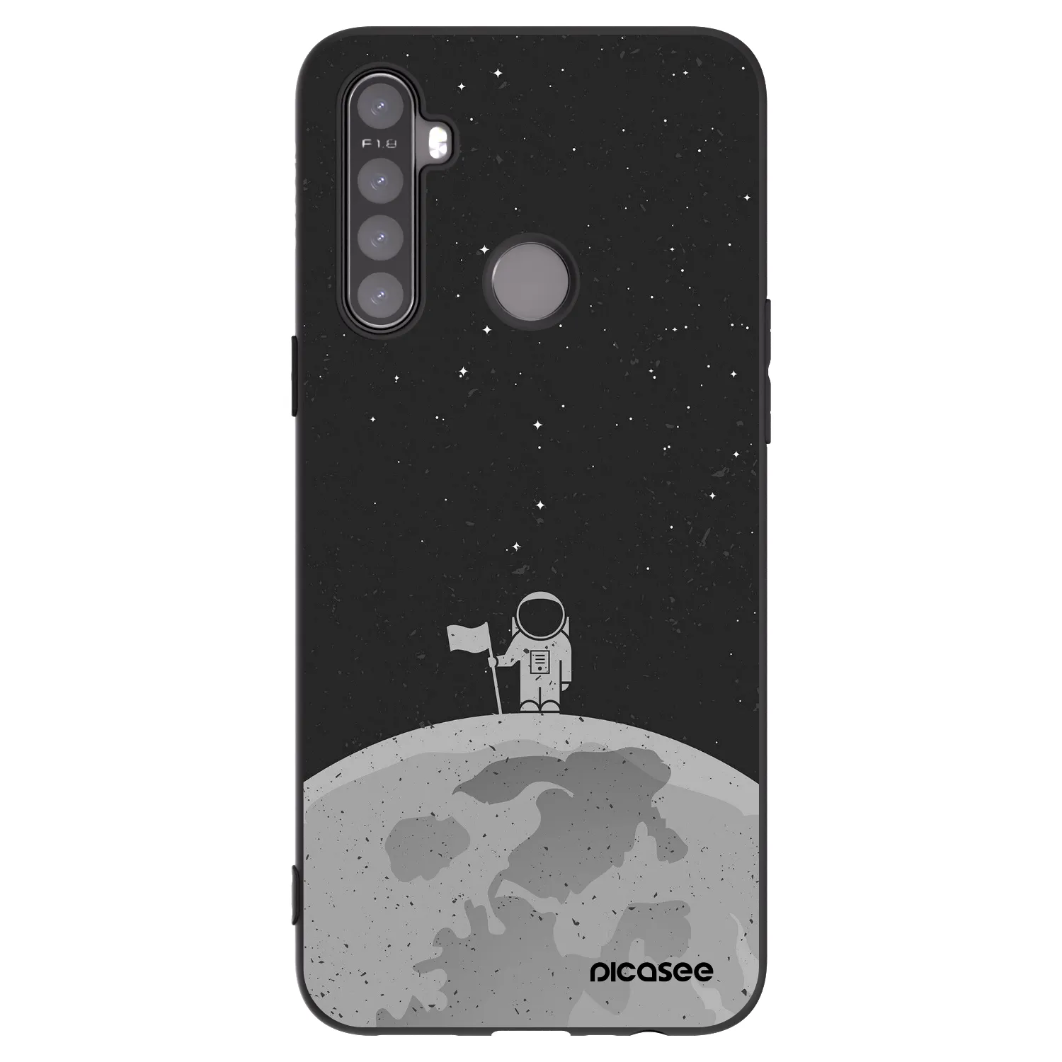 Picasee husă neagră din silicon pentru Realme 6i - Astronaut
