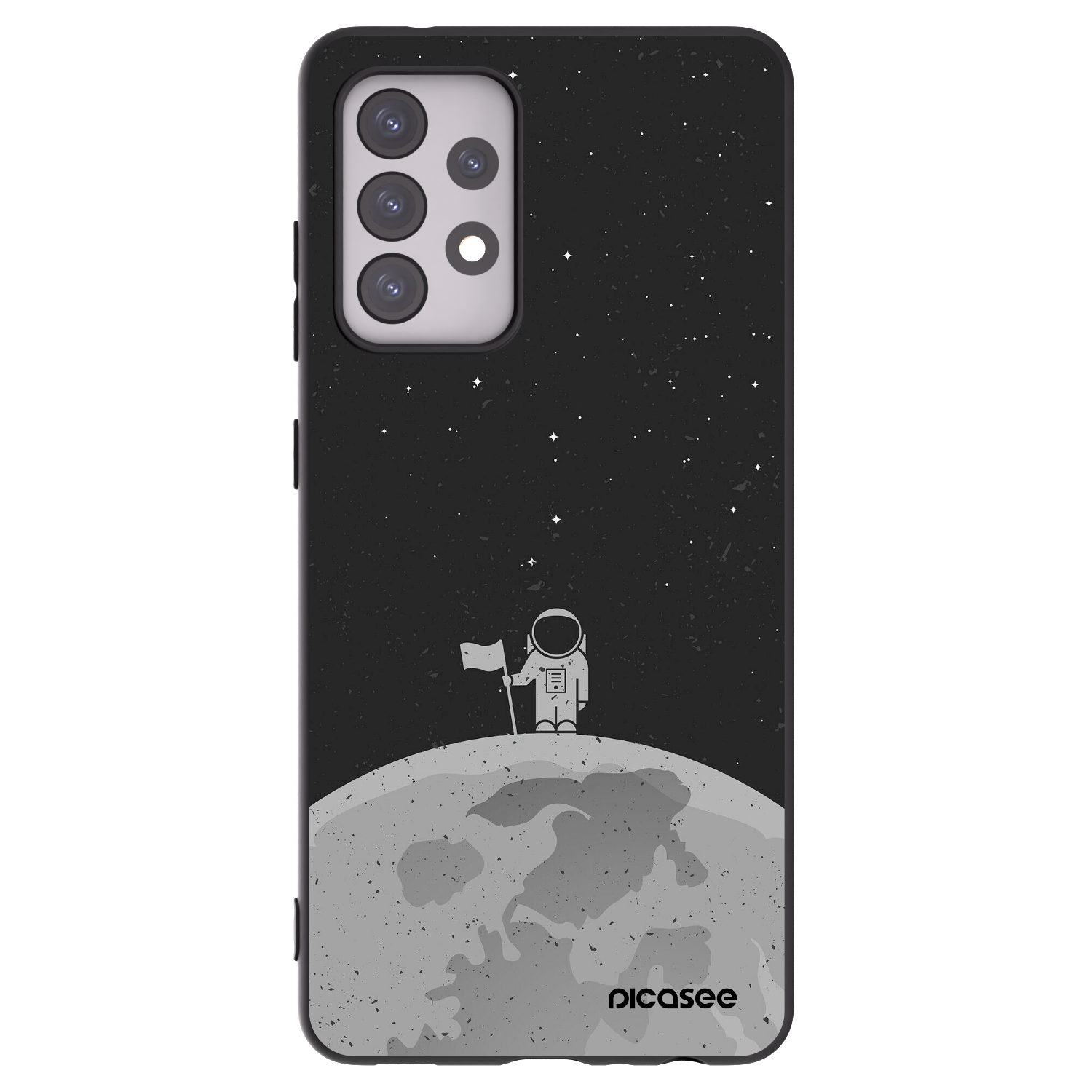 Picasee husă neagră din silicon pentru Samsung Galaxy A52 5G A525F - Astronaut