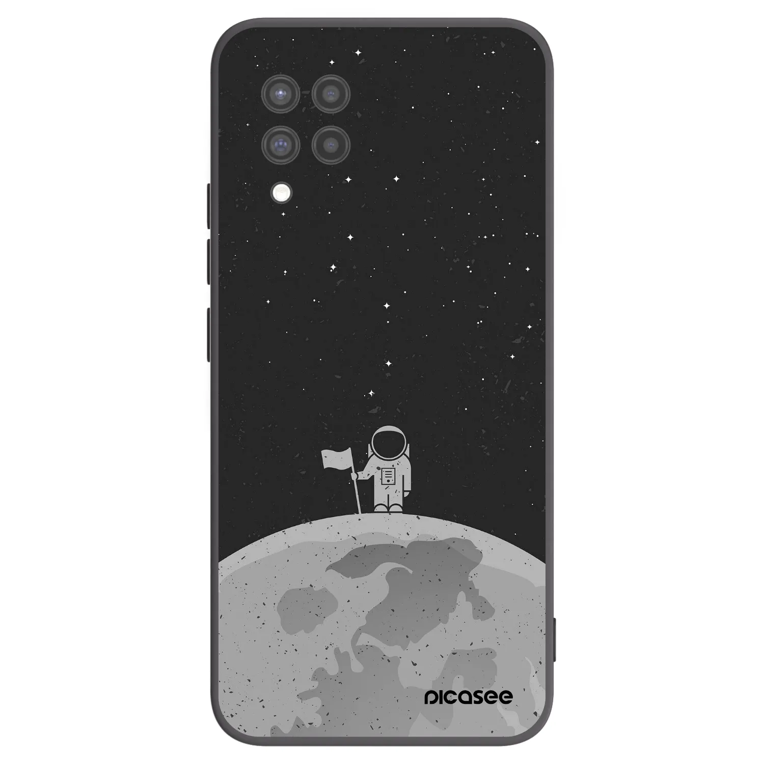Picasee husă neagră din silicon pentru Samsung Galaxy A42 A426B - Astronaut