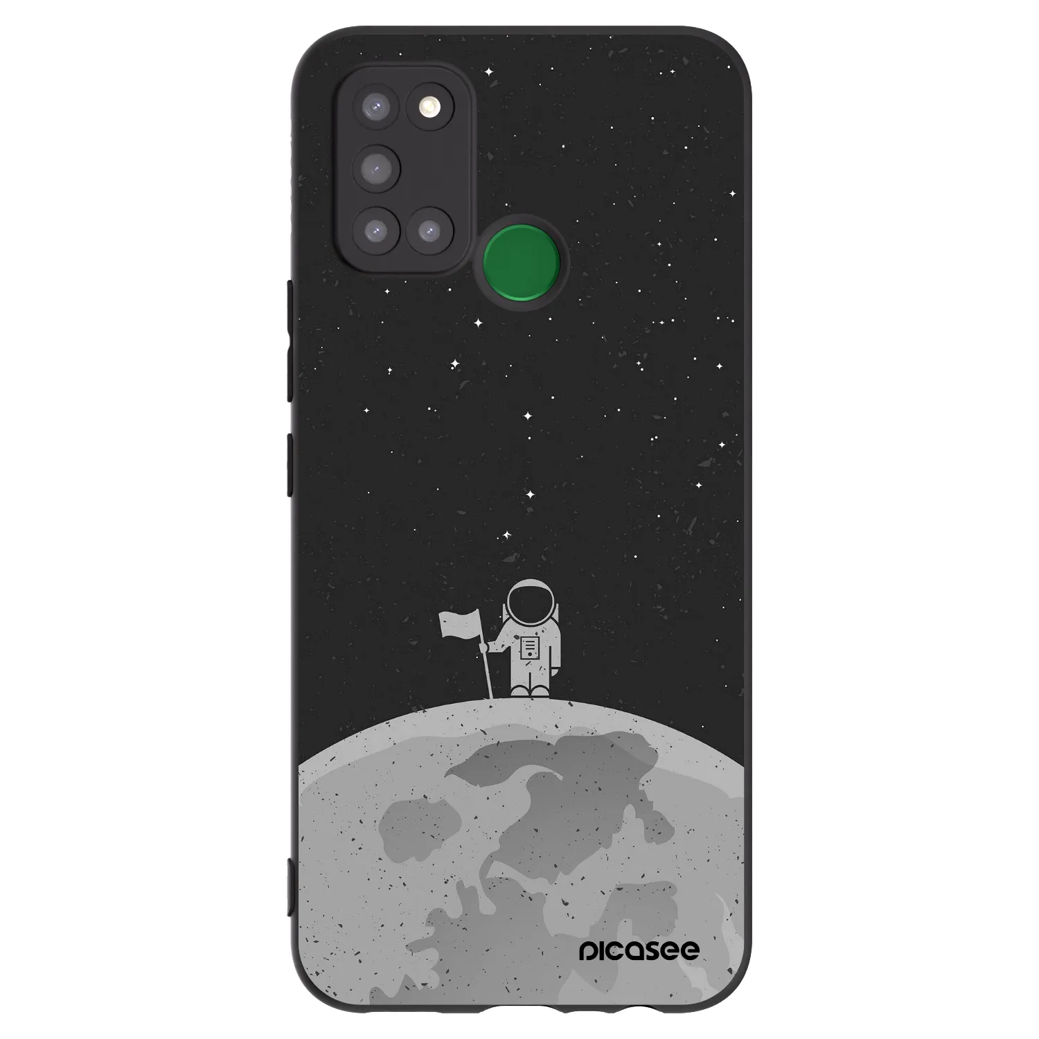 Picasee husă neagră din silicon pentru Realme 7i - Astronaut