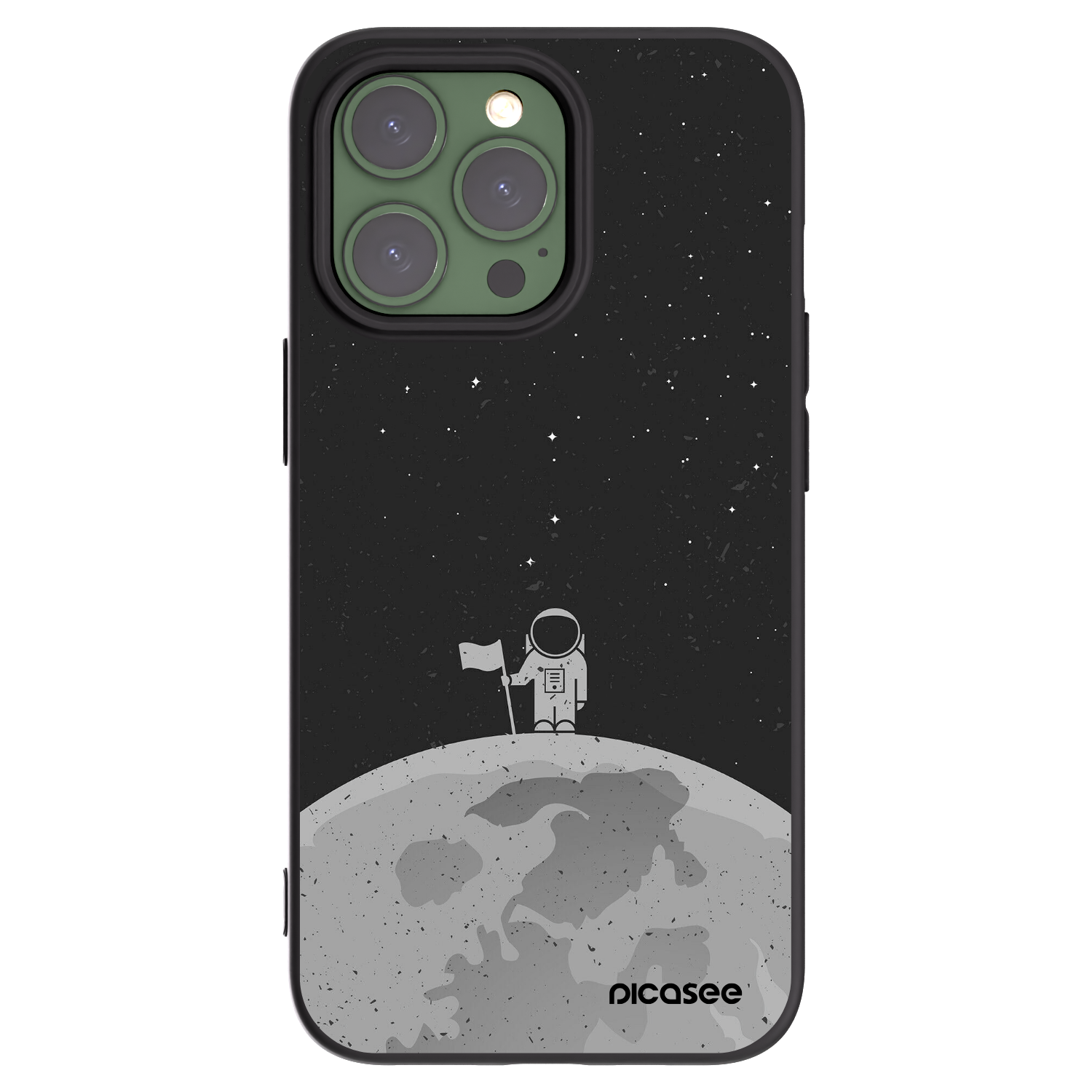 Picasee husă neagră din silicon pentru Apple iPhone 13 Pro - Astronaut