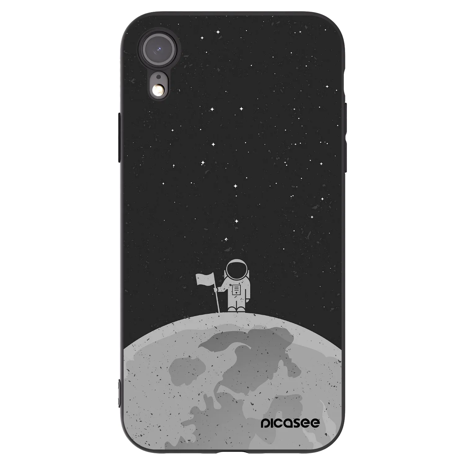 Picasee husă neagră din silicon pentru Apple iPhone XR - Astronaut