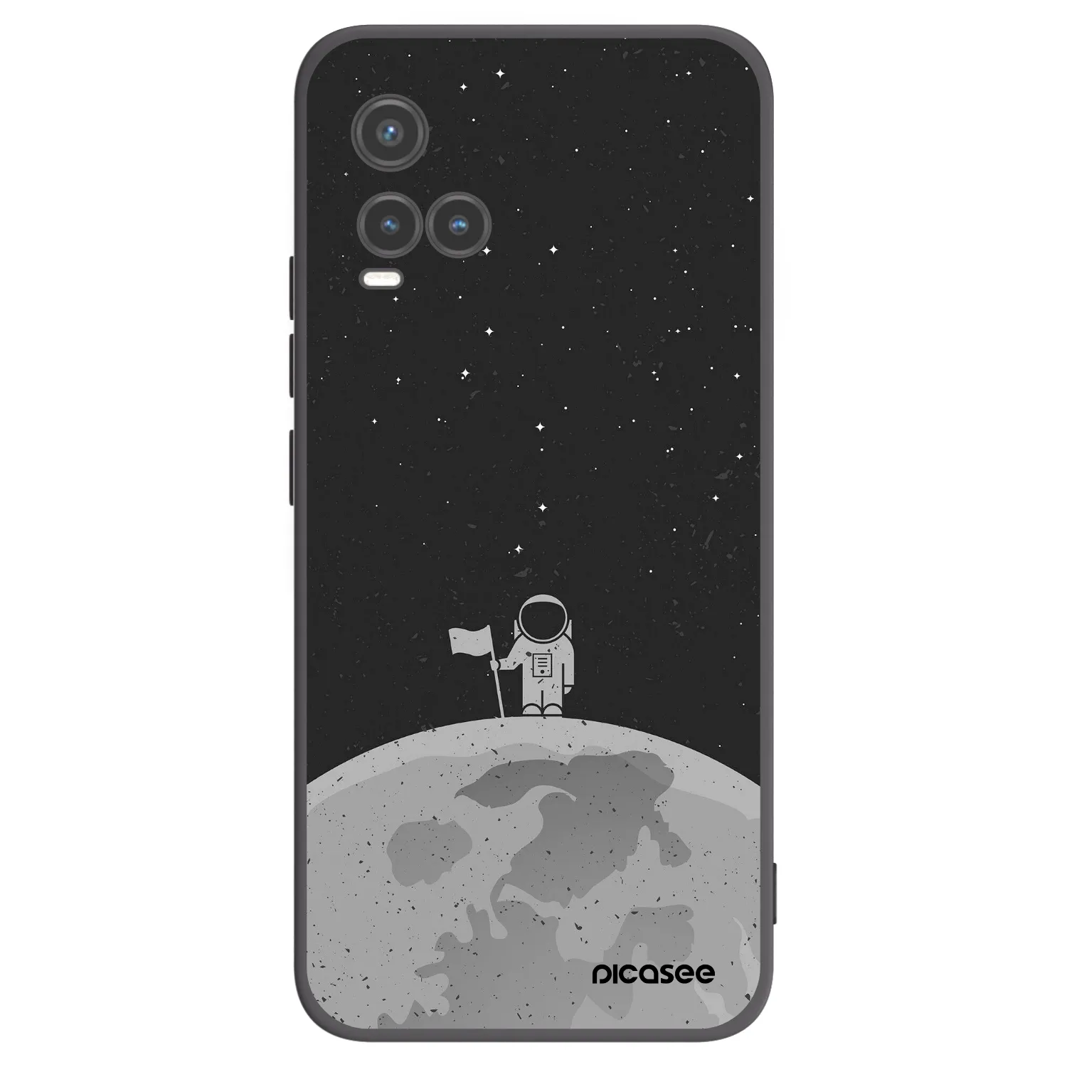 Picasee husă neagră din silicon pentru Vivo Y33s - Astronaut