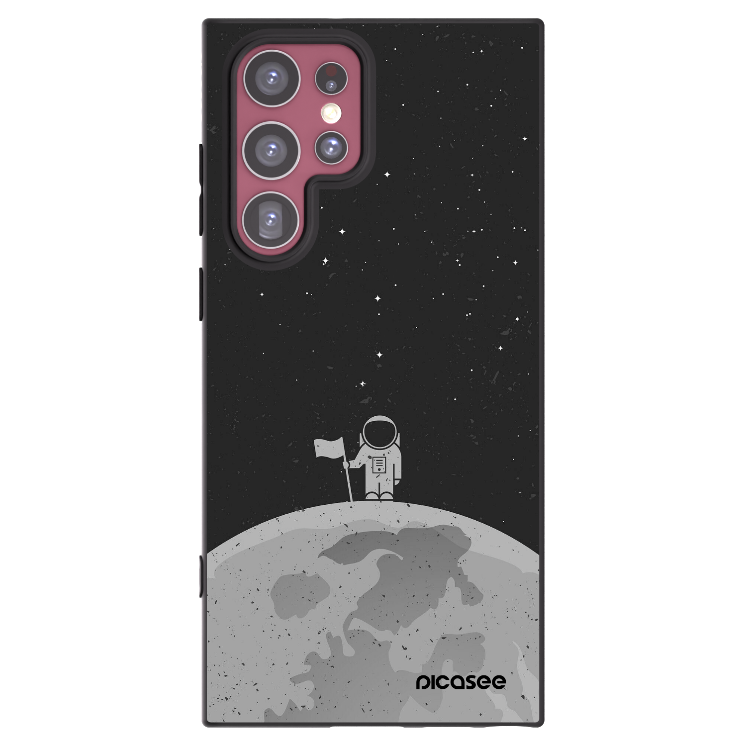 Picasee husă neagră din silicon pentru Samsung Galaxy S22 Ultra 5G - Astronaut
