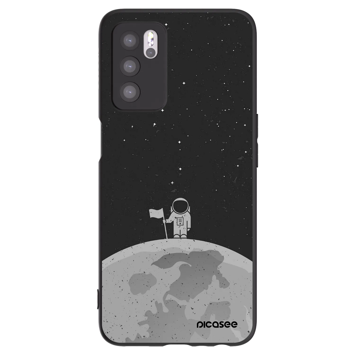 Picasee husă neagră din silicon pentru OPPO A16 - Astronaut