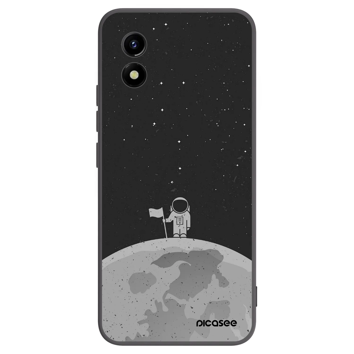 Picasee husă neagră din silicon pentru Vivo Y01 - Astronaut