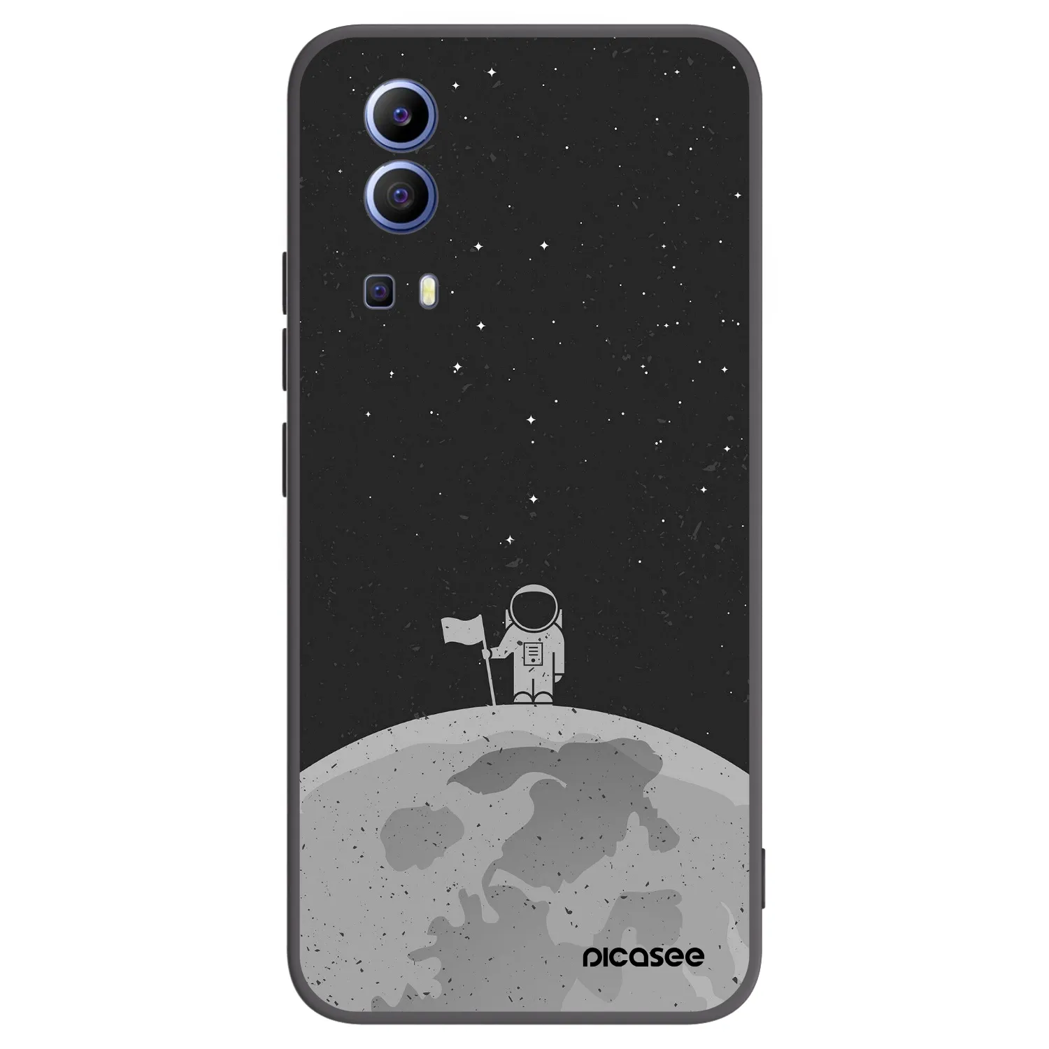 Picasee husă neagră din silicon pentru Vivo Y52 5G - Astronaut