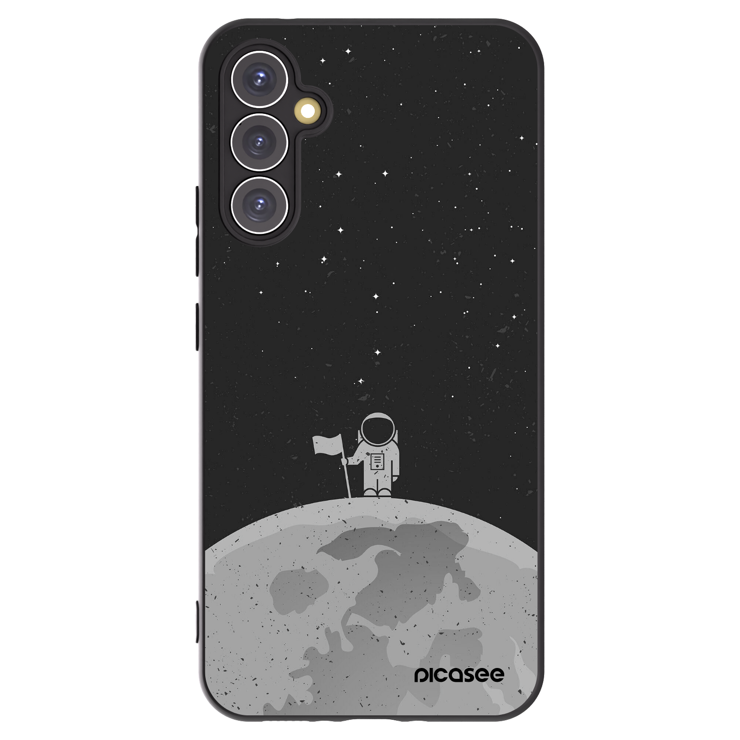 Picasee husă neagră din silicon pentru Samsung Galaxy A34 5G A346B - Astronaut