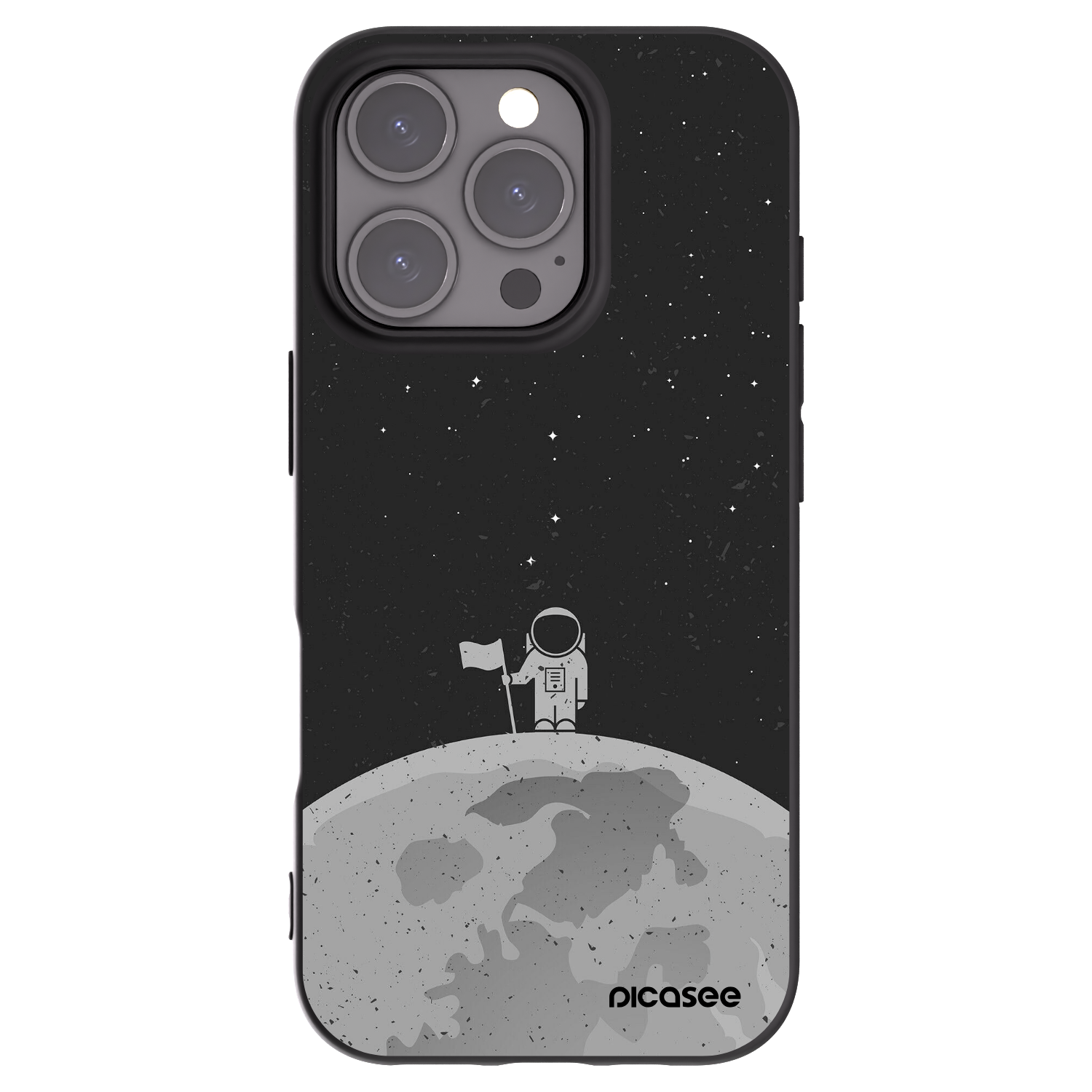 Picasee husă neagră din silicon pentru Apple iPhone 16 Pro - Astronaut