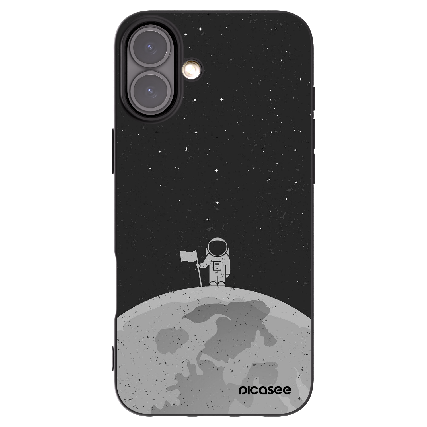 Picasee husă neagră din silicon pentru Apple iPhone 16 Plus - Astronaut