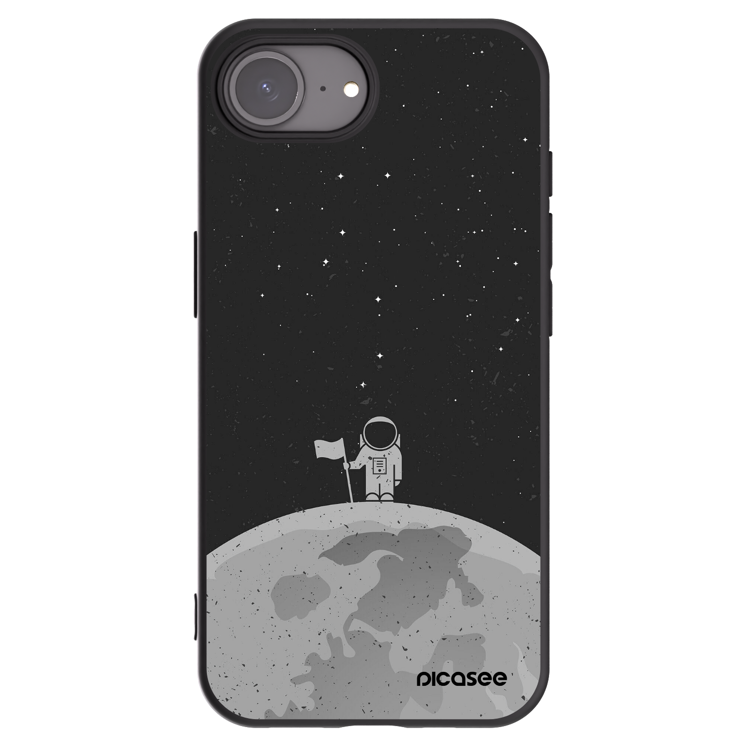 Picasee husă neagră din silicon pentru Apple iPhone 16e - Astronaut