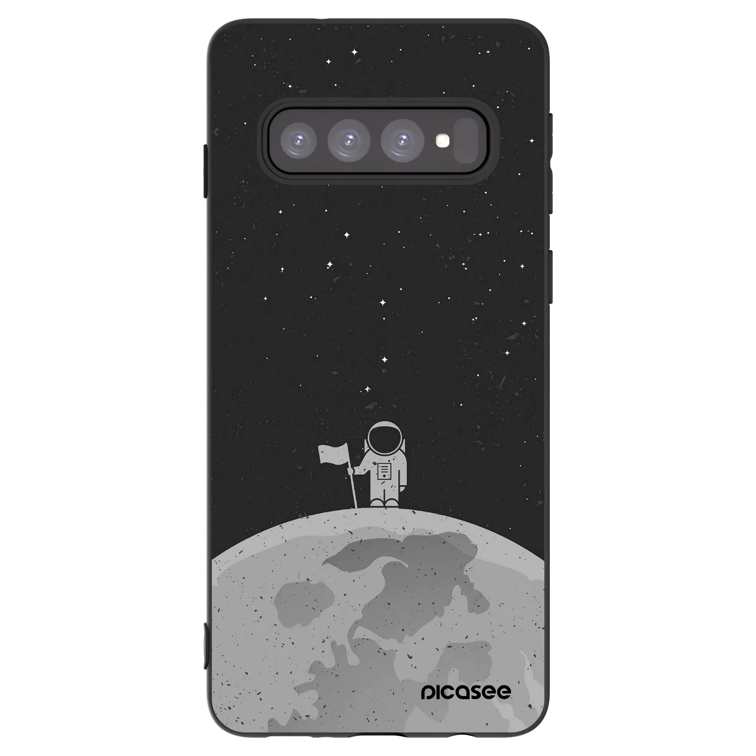 Picasee husă neagră din silicon pentru Samsung Galaxy S10 G973 - Astronaut