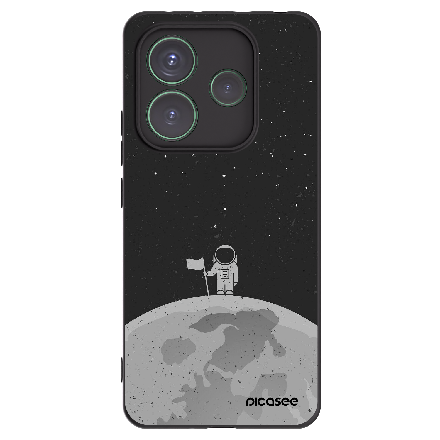 Picasee husă neagră din silicon pentru Xiaomi Redmi Note 14 5G - Astronaut