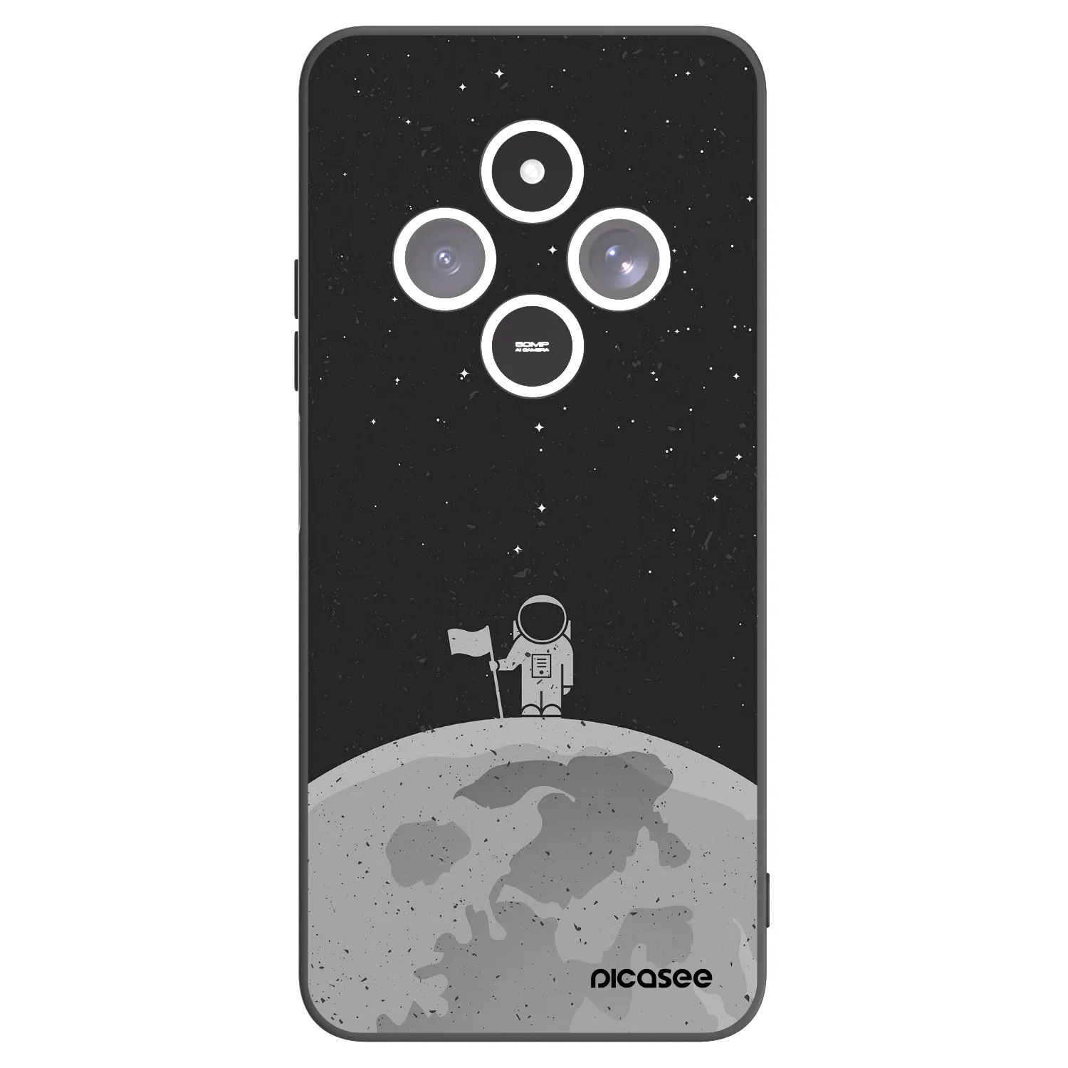 Picasee husă neagră din silicon pentru Xiaomi Redmi 14C - Astronaut