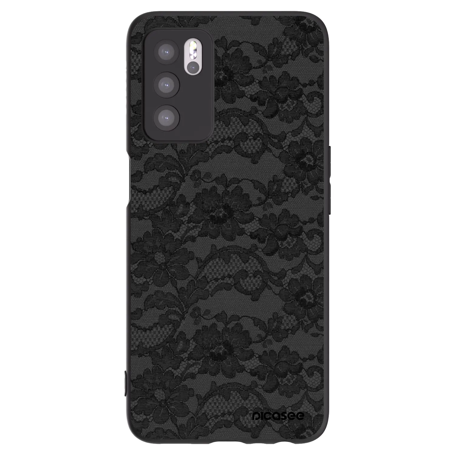 Picasee husă neagră din silicon pentru OPPO A16s - Dark Elegance