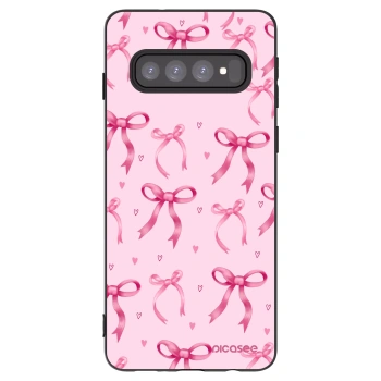 Picasee husă neagră din silicon pentru Samsung Galaxy S10 G973 - Bow Aesthetic