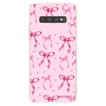 Picasee husă transparentă din silicon pentru Samsung Galaxy S10 Plus G975 - Bow Aesthetic