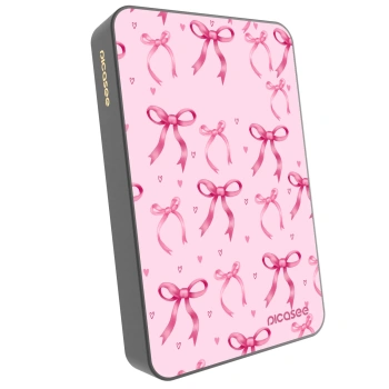 Picasee Powerbank cu MagSafe 10 000 mAh Gri - Bow Aesthetic