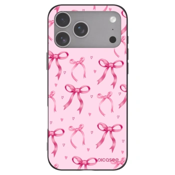 Picasee husă neagră din silicon pentru Apple iPhone 18 Pro Max - Bow Aesthetic