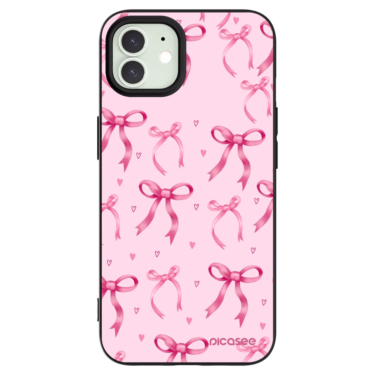 Picasee husă neagră din silicon pentru Apple iPhone 12 Pro - Bow Aesthetic