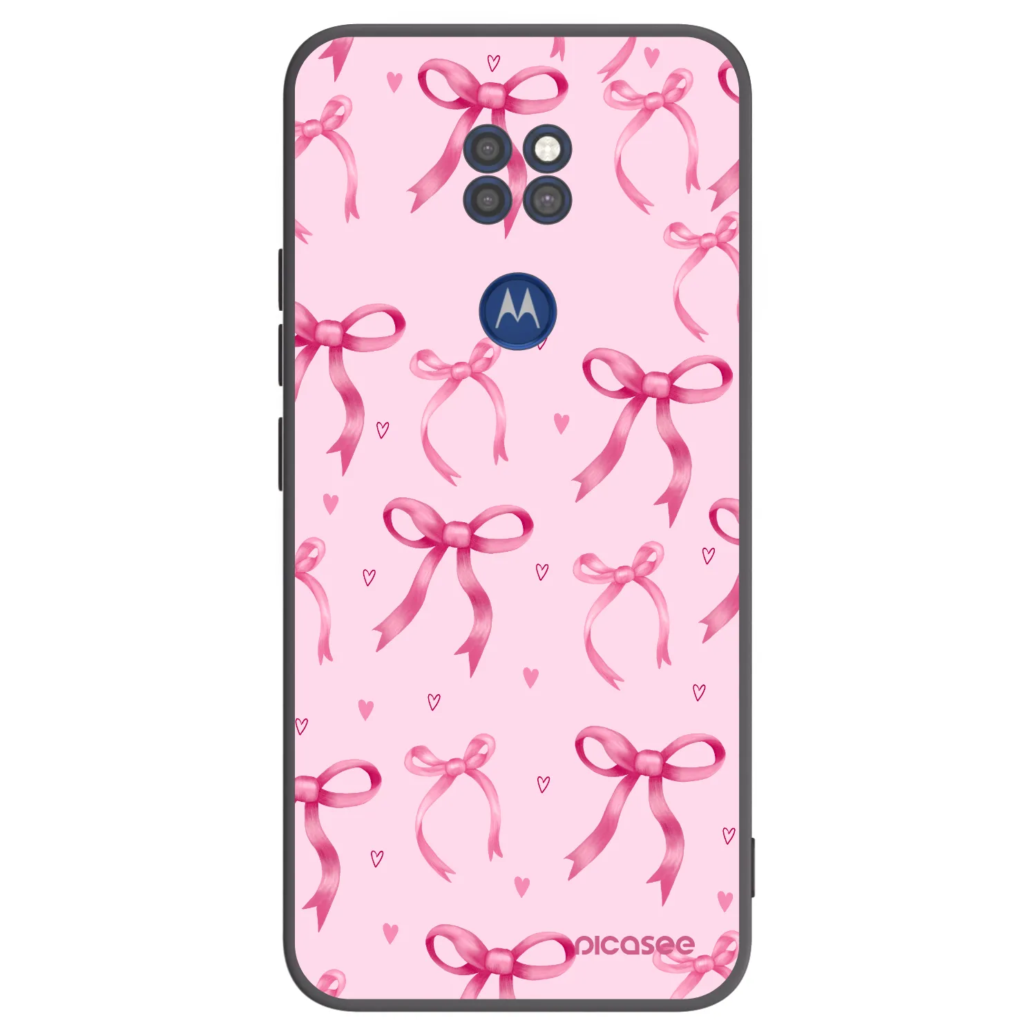Picasee husă neagră din silicon pentru Motorola Moto G9 Play - Bow Aesthetic