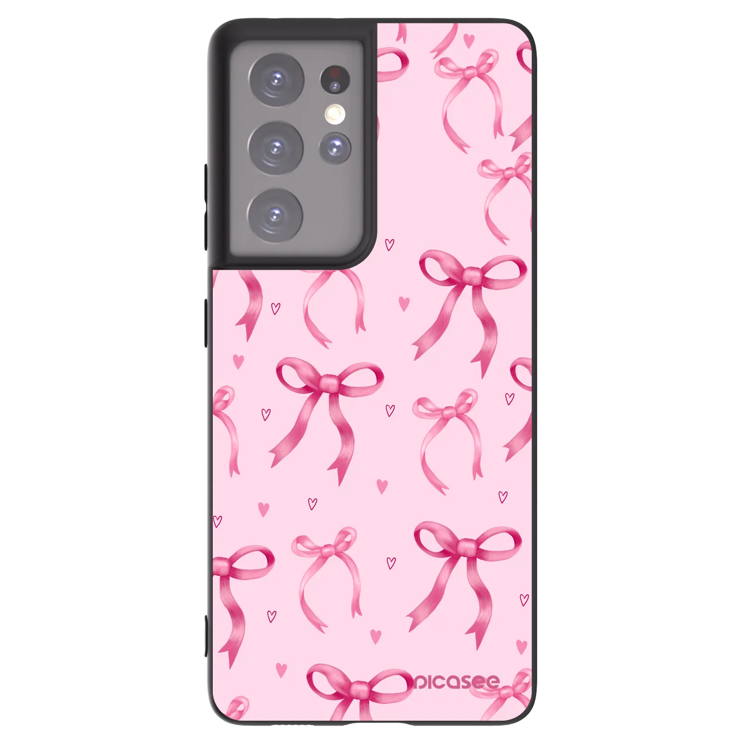 Picasee husă neagră din silicon pentru Samsung Galaxy S21 Ultra 5G G998B - Bow Aesthetic