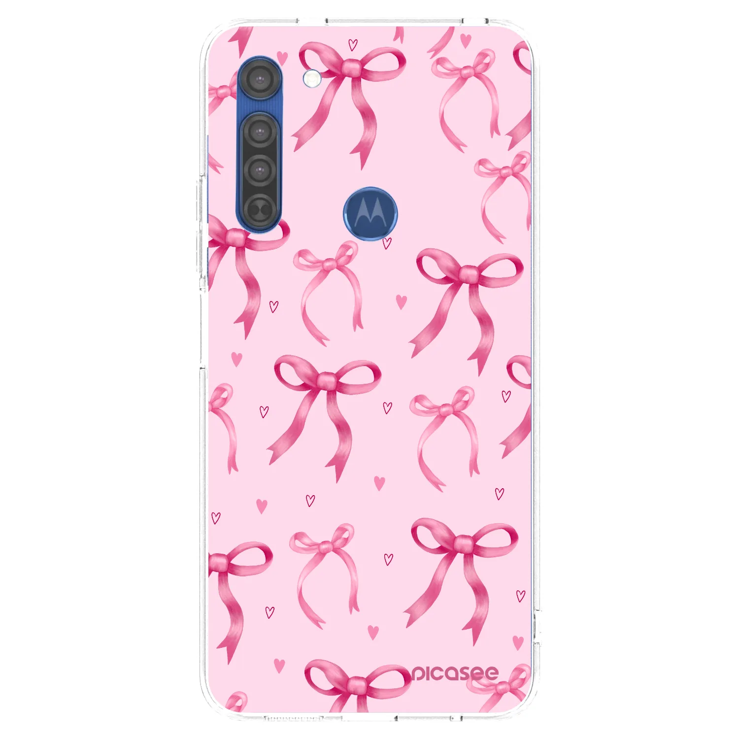 Picasee husă transparentă din silicon pentru Motorola Moto G8 - Bow Aesthetic