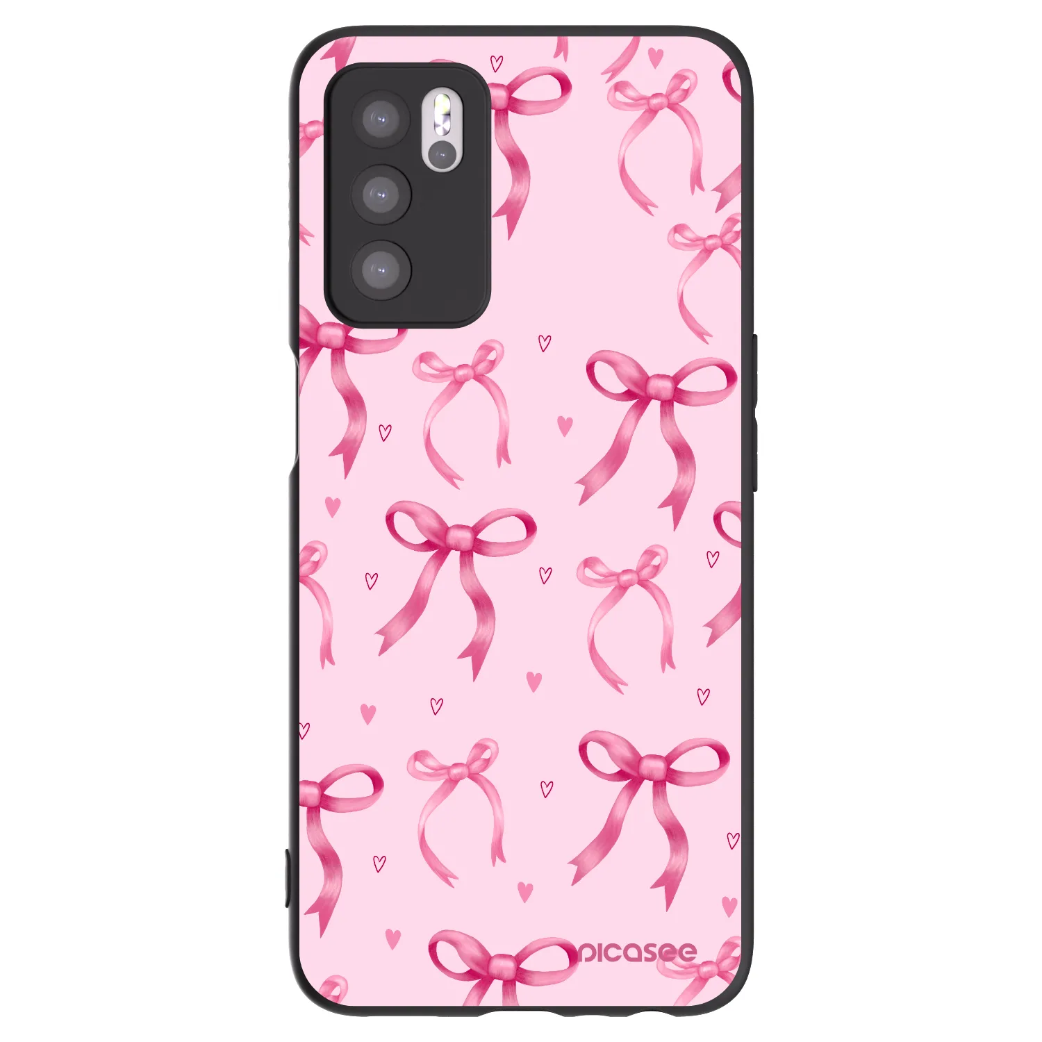 Picasee husă neagră din silicon pentru OPPO A16s - Bow Aesthetic