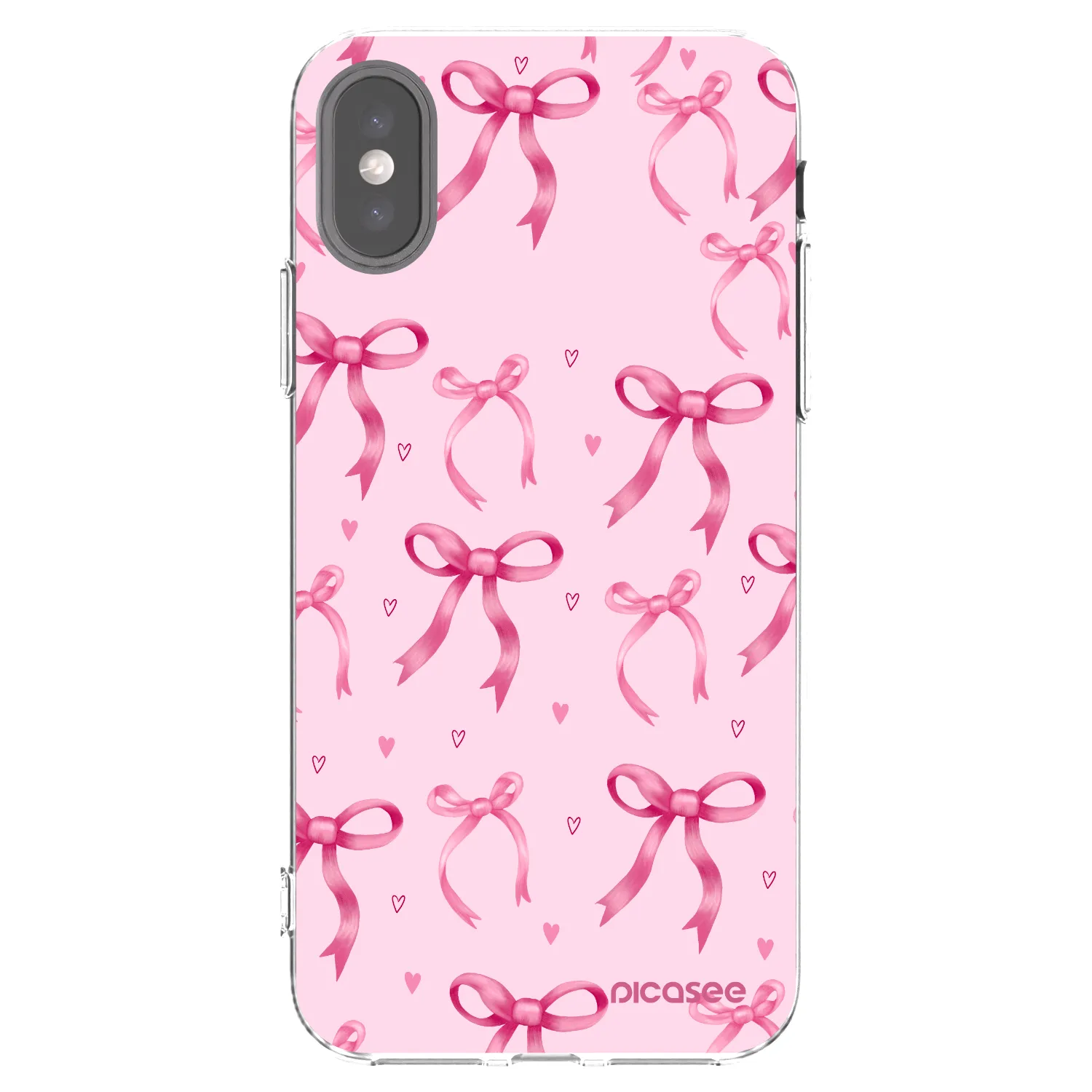 Picasee husă transparentă din silicon pentru Apple iPhone X/XS - Bow Aesthetic