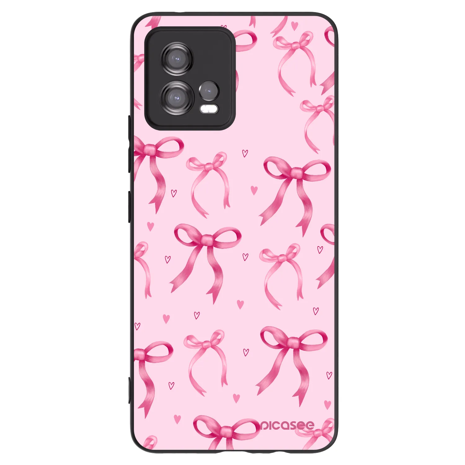 Picasee husă neagră din silicon pentru Motorola Moto G72 - Bow Aesthetic